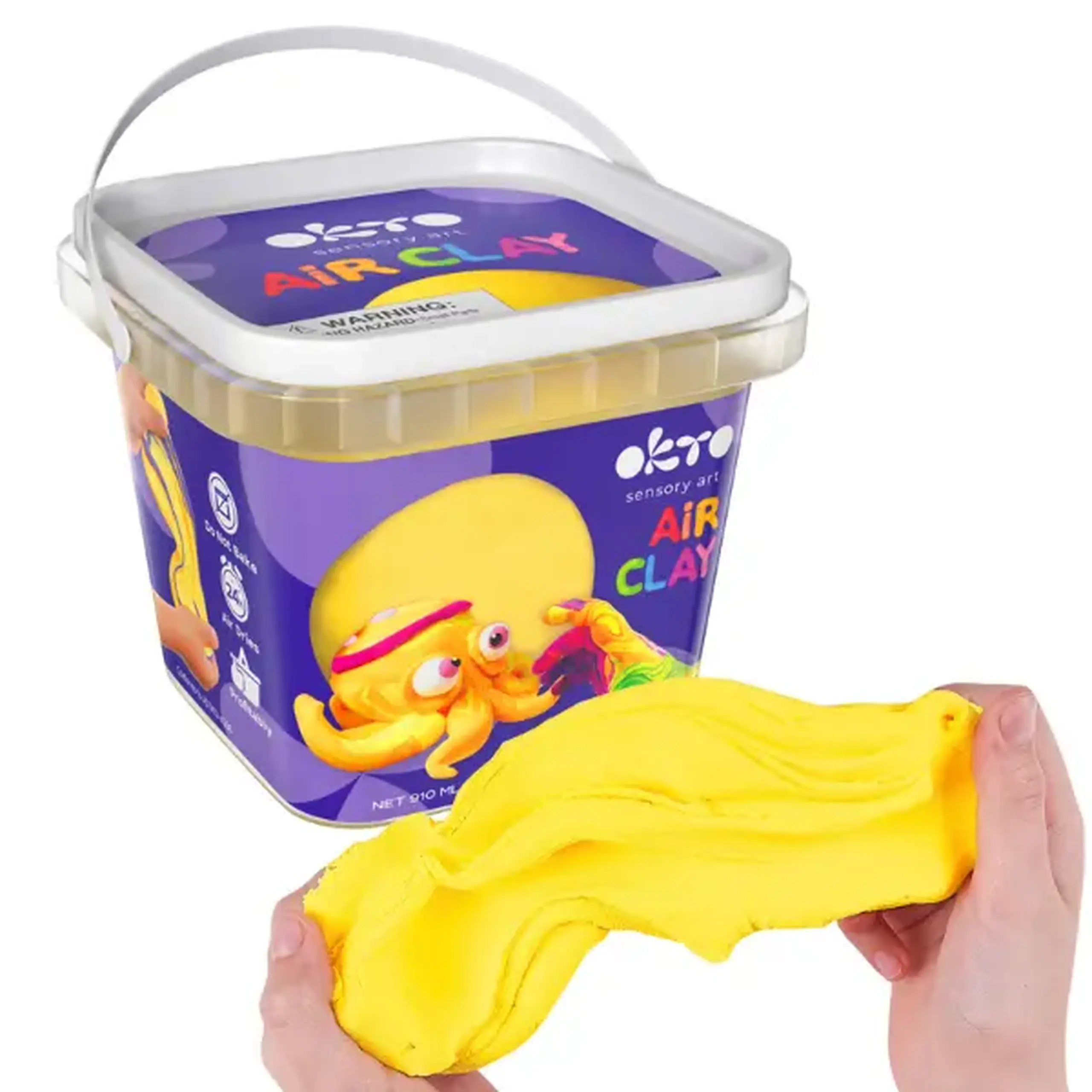 Plastilină aerată Air Clay OKTO, culoare galbenă, 270 g
