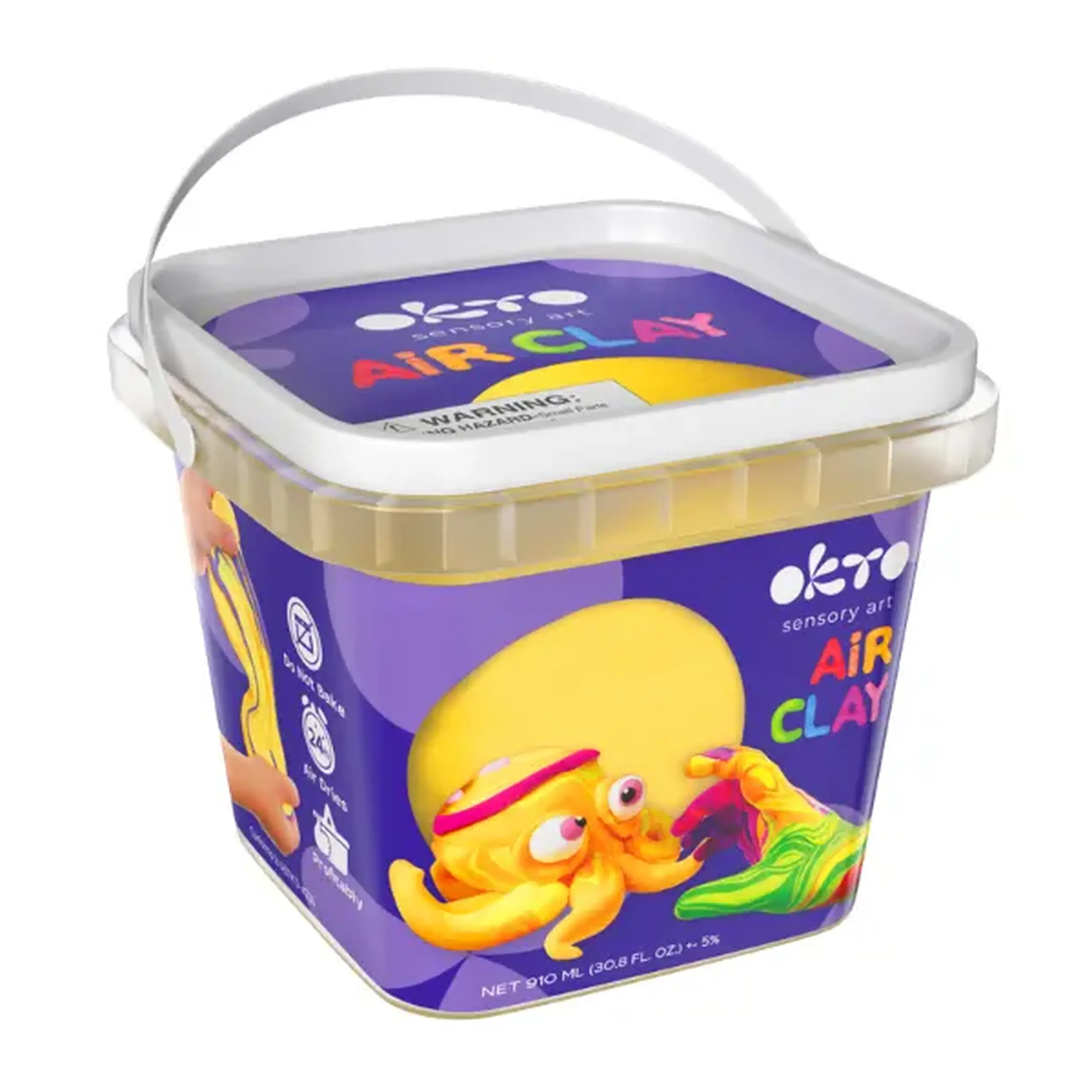 Plastilină aerată Air Clay OKTO, culoare galbenă, 270 g