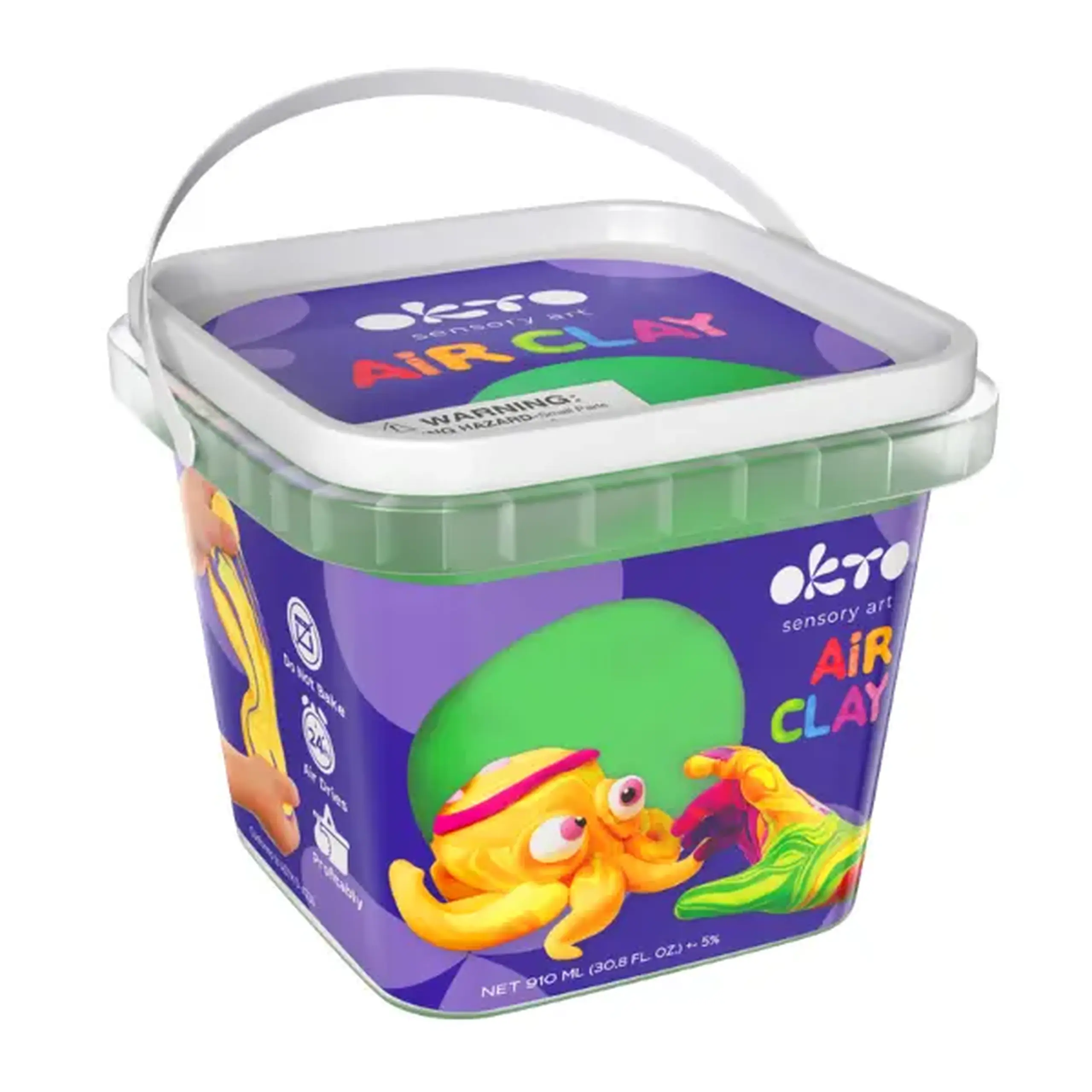 Plastilină aerată Air Clay OKTO, culoare verde, 270 g