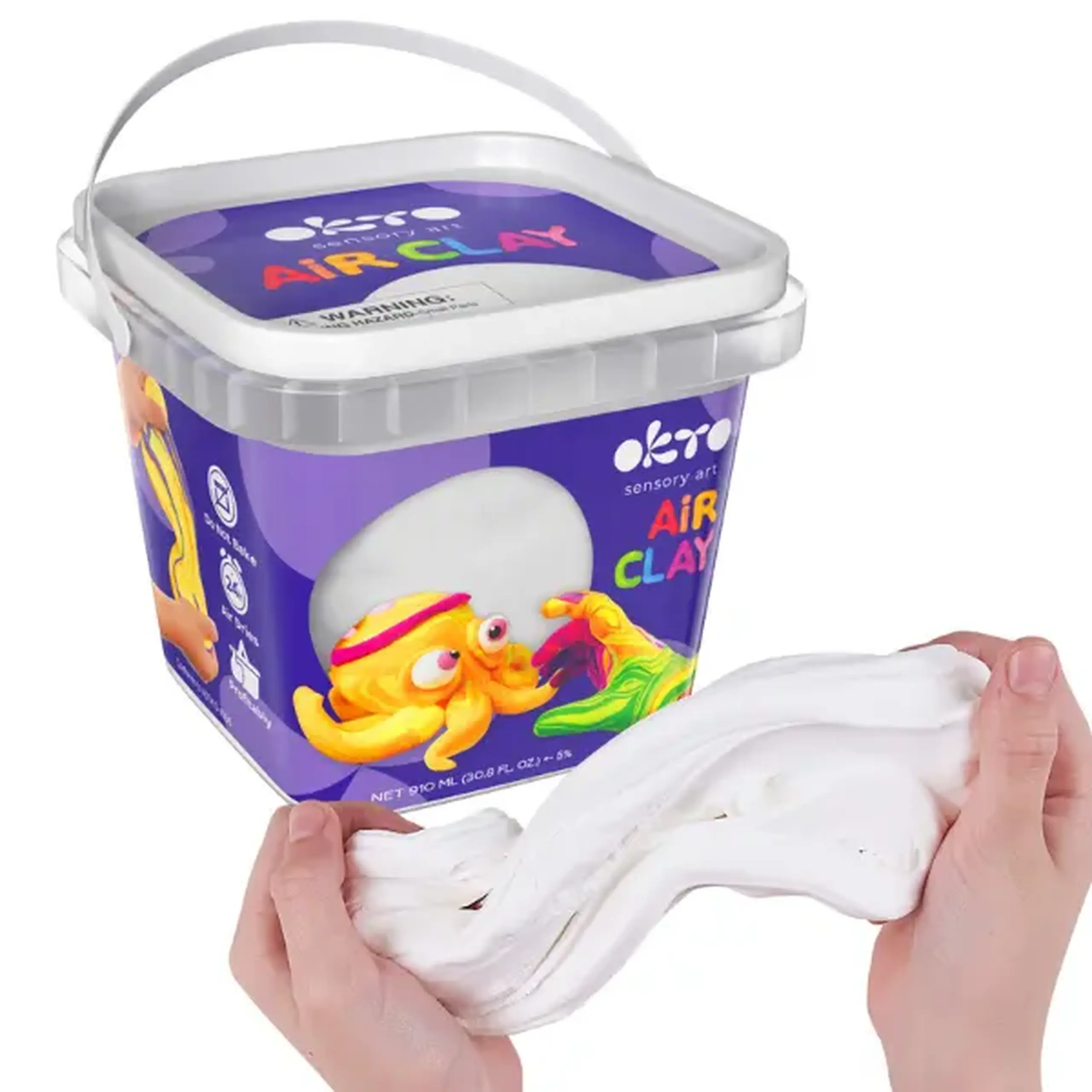 Plastilină aerată Air Clay OKTO, culoare albă, 270 g