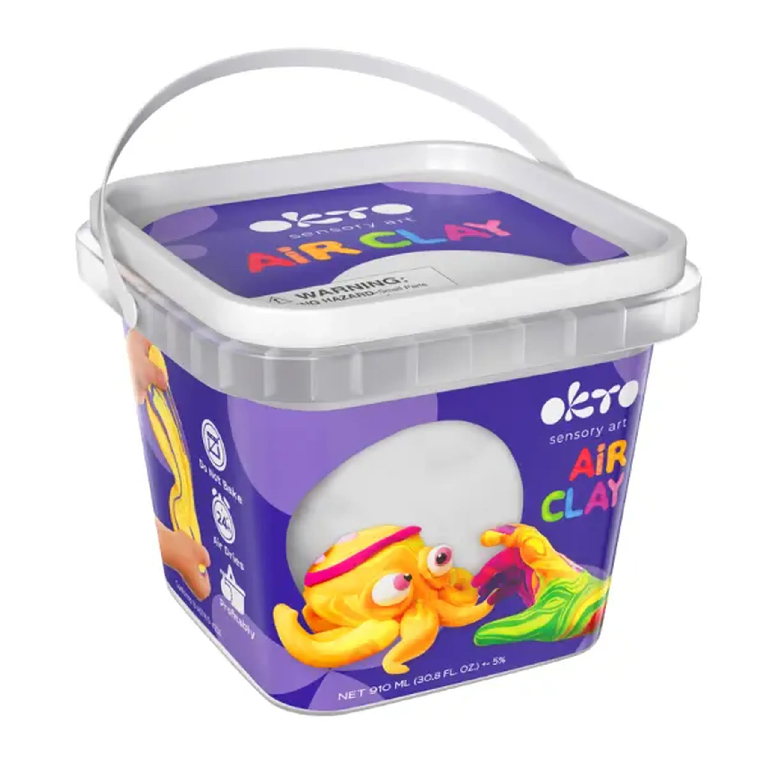 Plastilină aerată Air Clay OKTO, culoare albă, 270 g