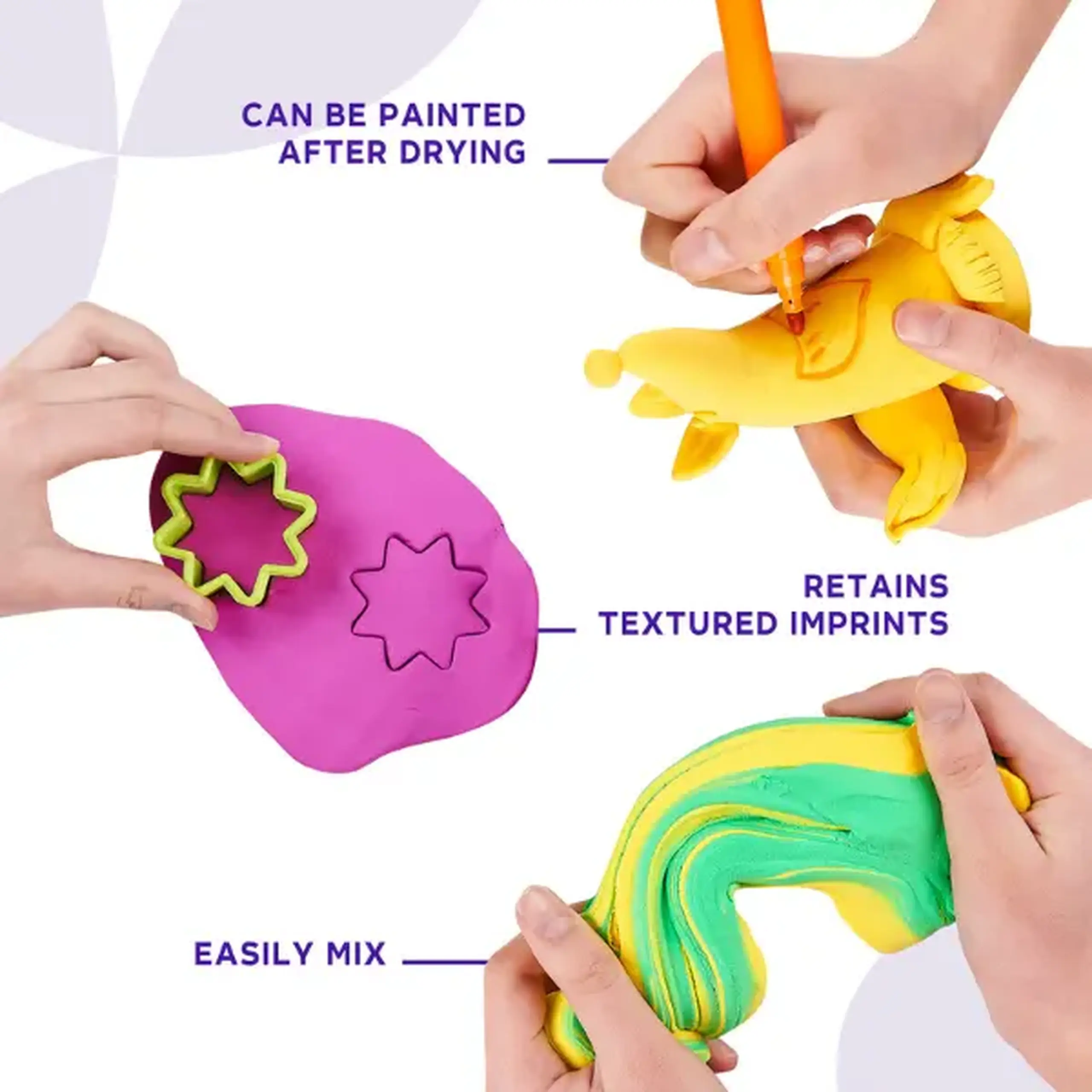 Plastilină aerată Air Clay OKTO, culoare mov, 270 g