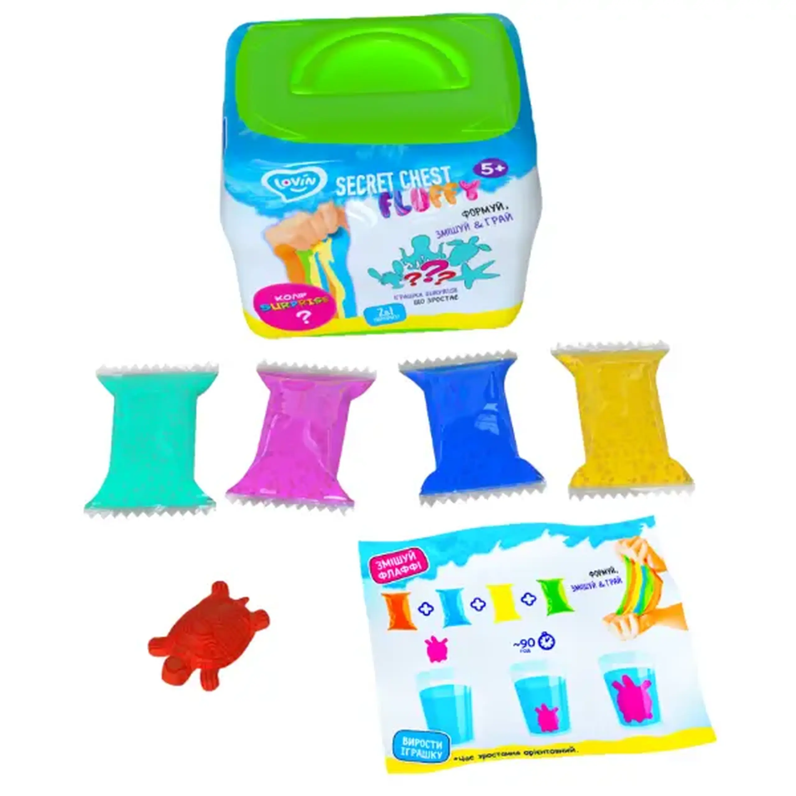 Jucăria antistres "Cutie secret", slime aerat set cu surpriză, în ass.