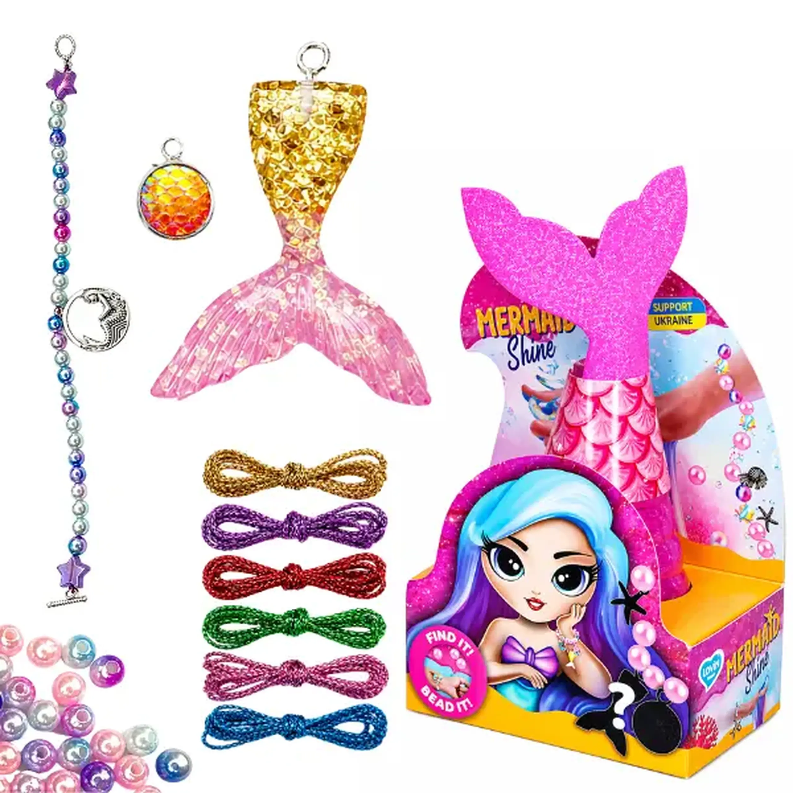 Set pentru realizarea brățărilor „Slime: Sirenă”, roz