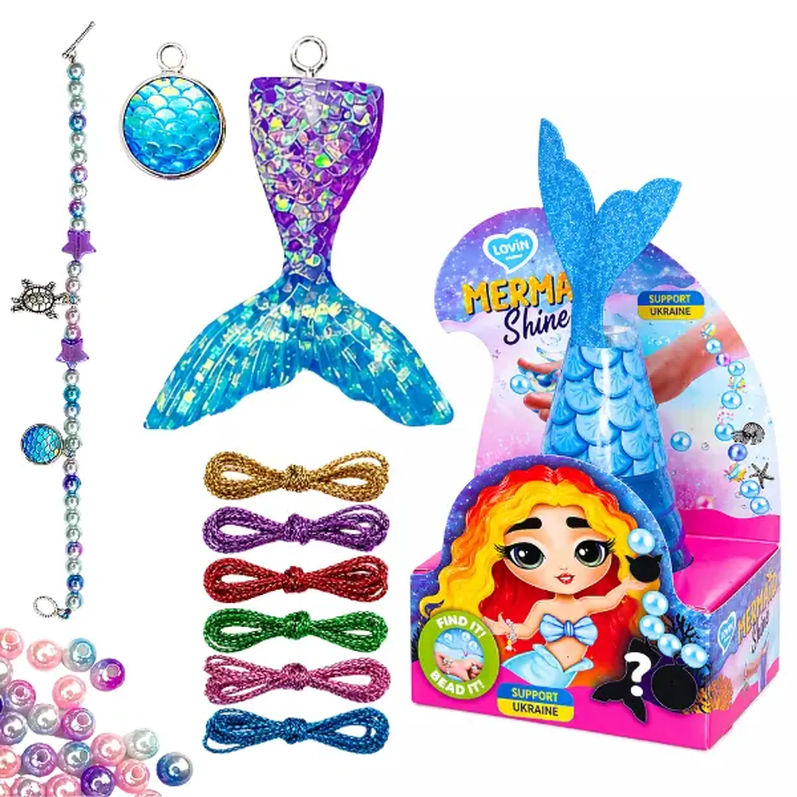 Set pentru realizarea brățărilor „Slime: Sirenă”, albastru