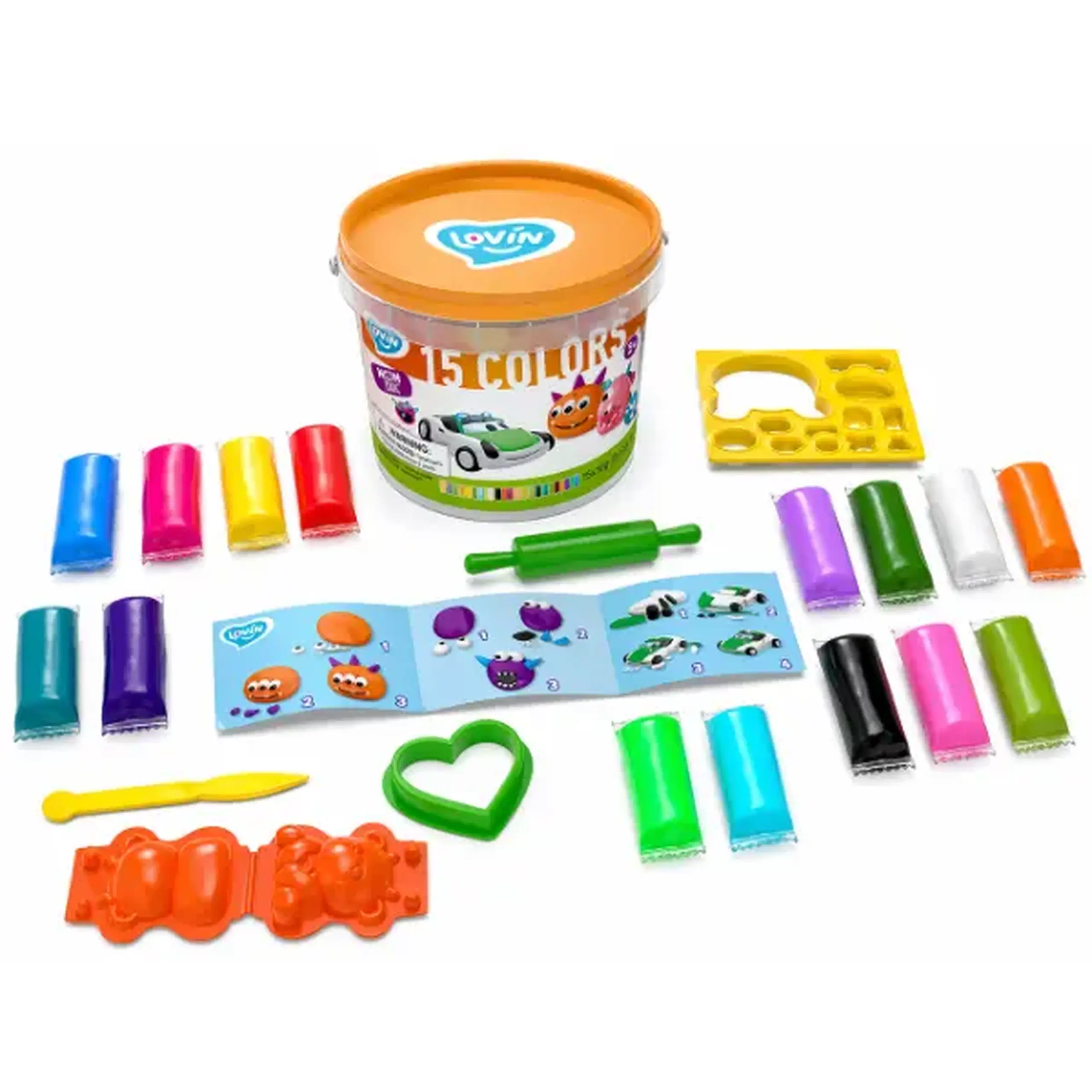 Set de plastilină aerată Air Clay „Compania Monștrilor”, 15 culori х 4 g.