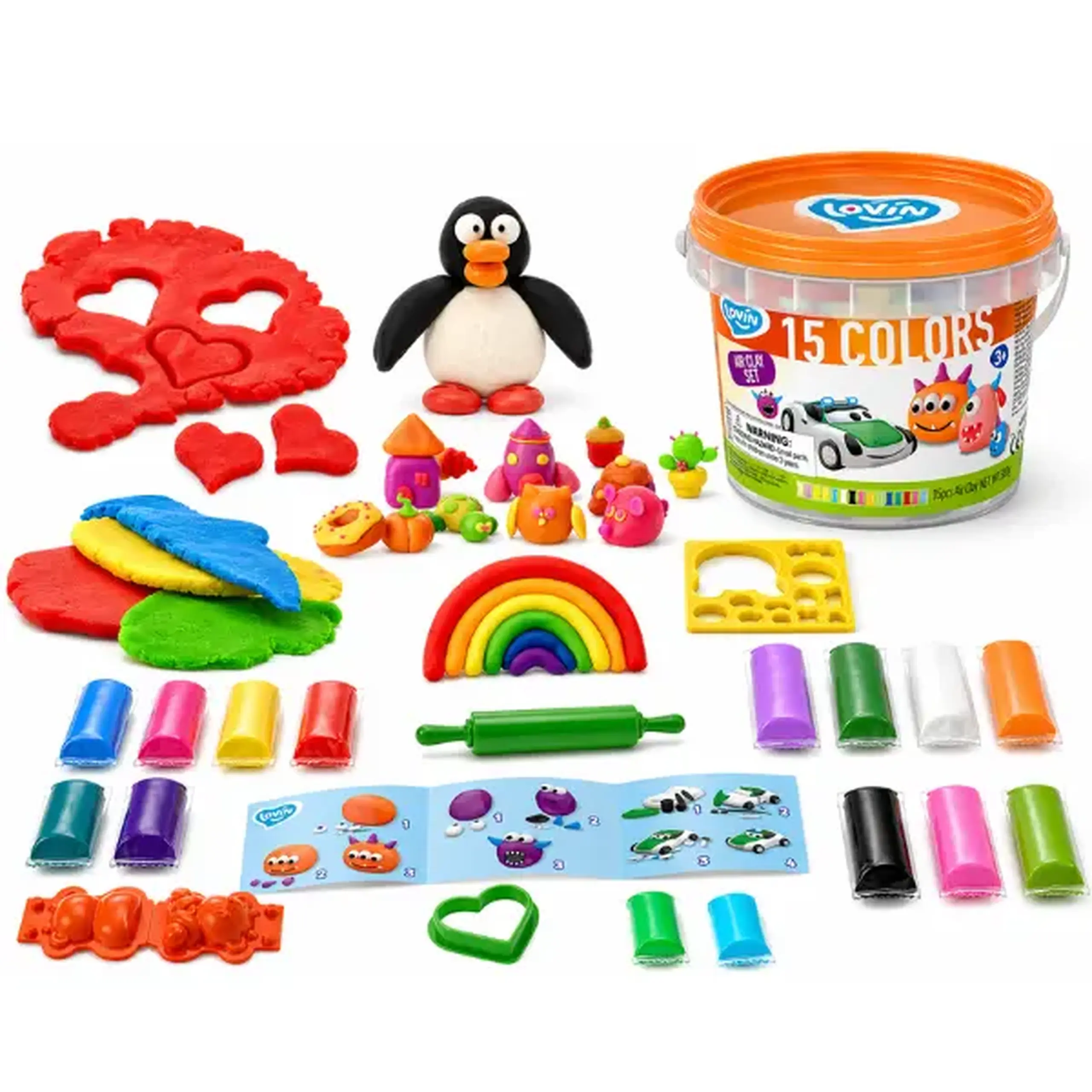 Set de plastilină aerată Air Clay „Compania Monștrilor”, 15 culori х 4 g.