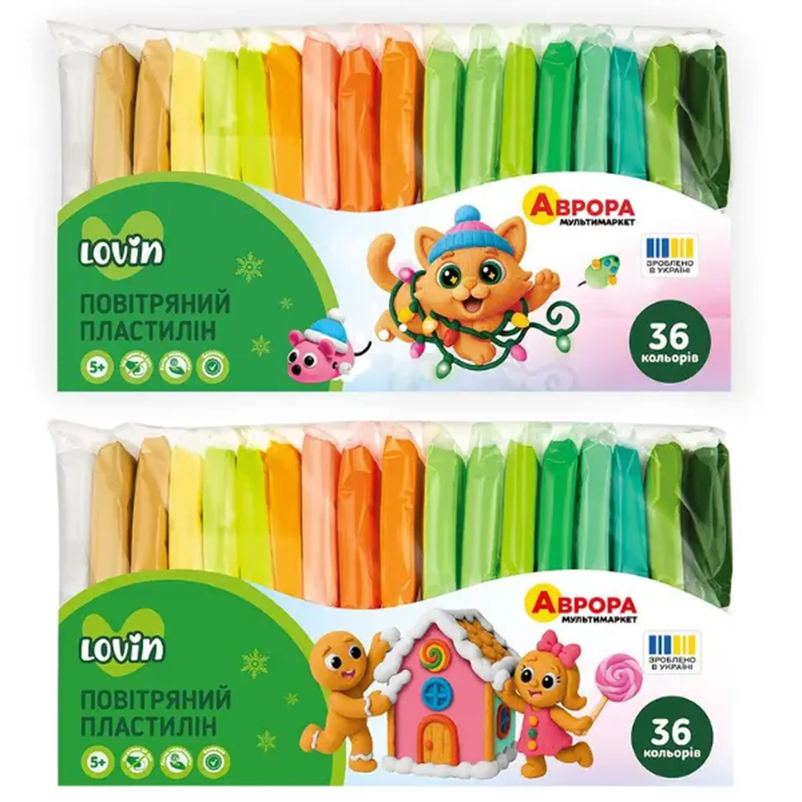 Plastilină aerată Air Clay 36 culori x 12g, 2 modele