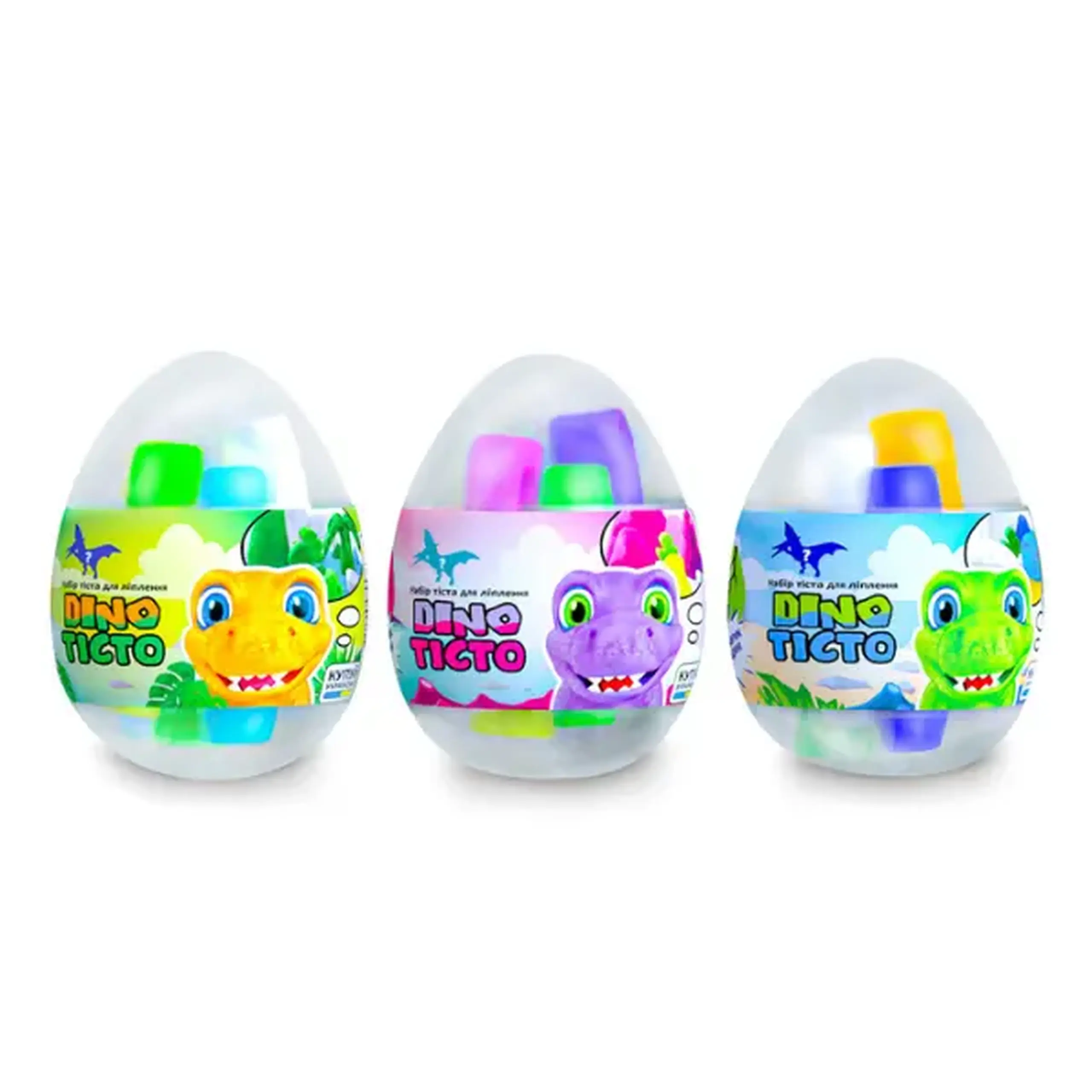 Set de plastilină aerată Air clay „Ou de dinozaur”, 4 culori x 20 g, în ass.