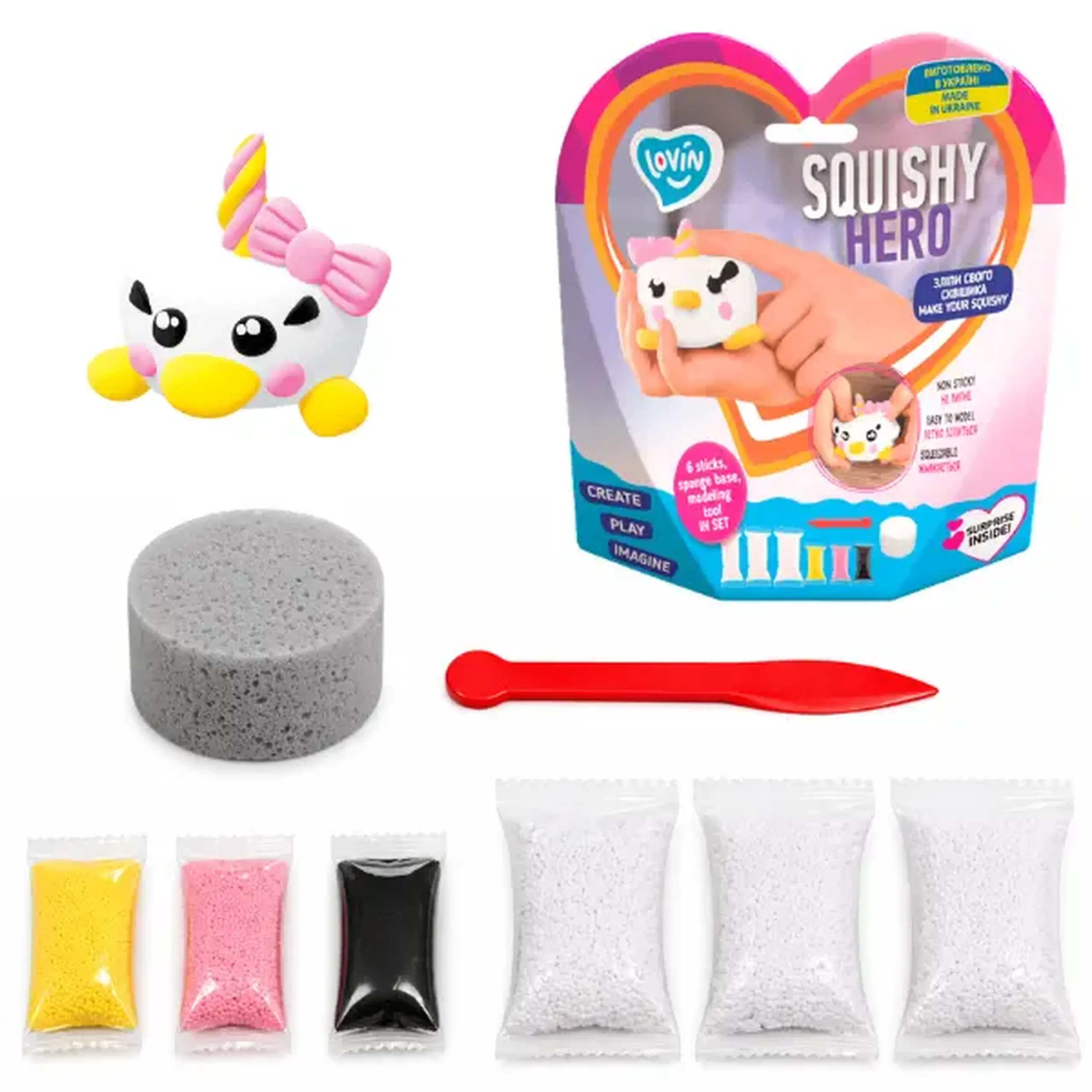 Set de plastilină aerată Air Clay „Squishy: Unicorn”, 6 buc. a câte 5 g.