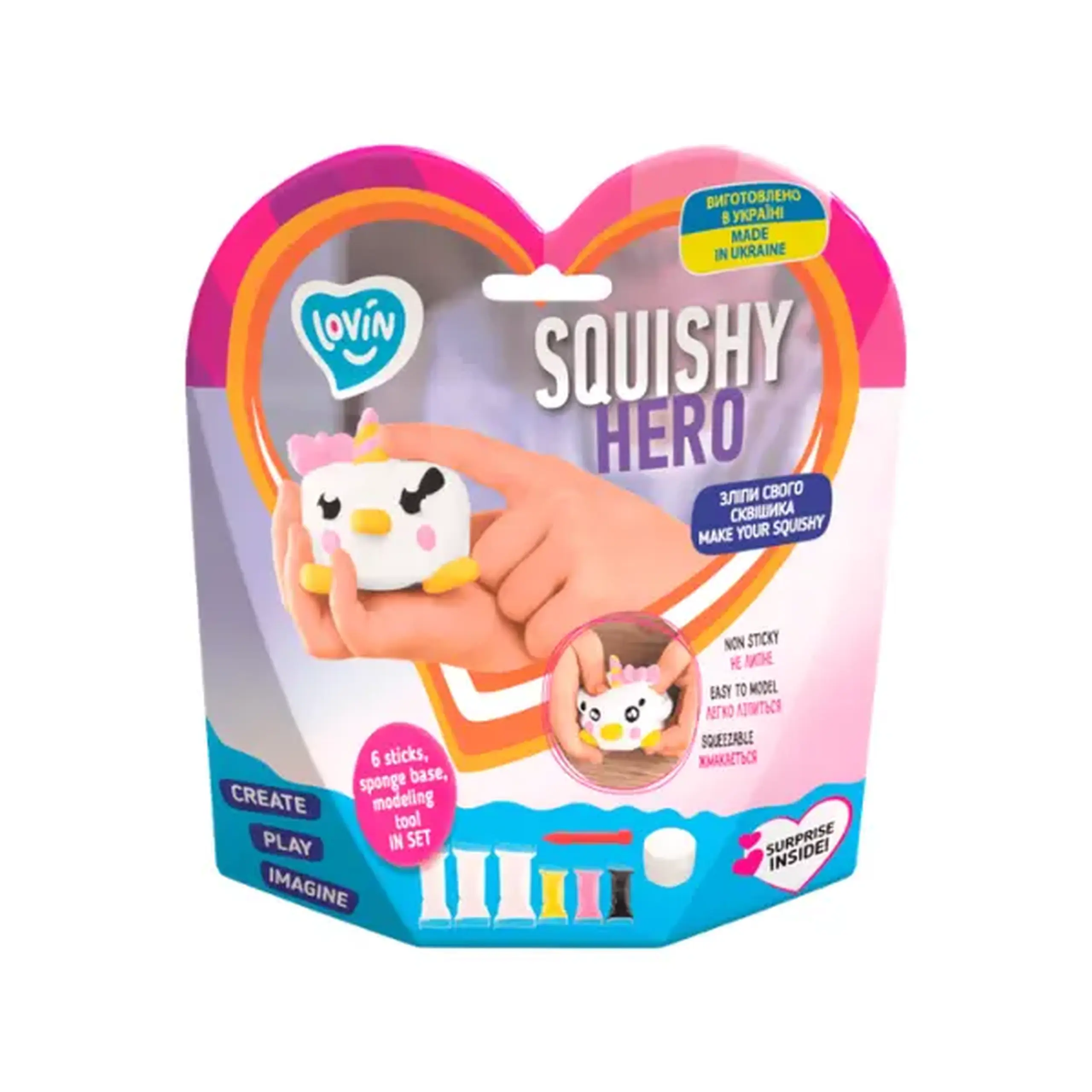 Set de plastilină aerată Air Clay „Squishy: Unicorn”, 6 buc. a câte 5 g.
