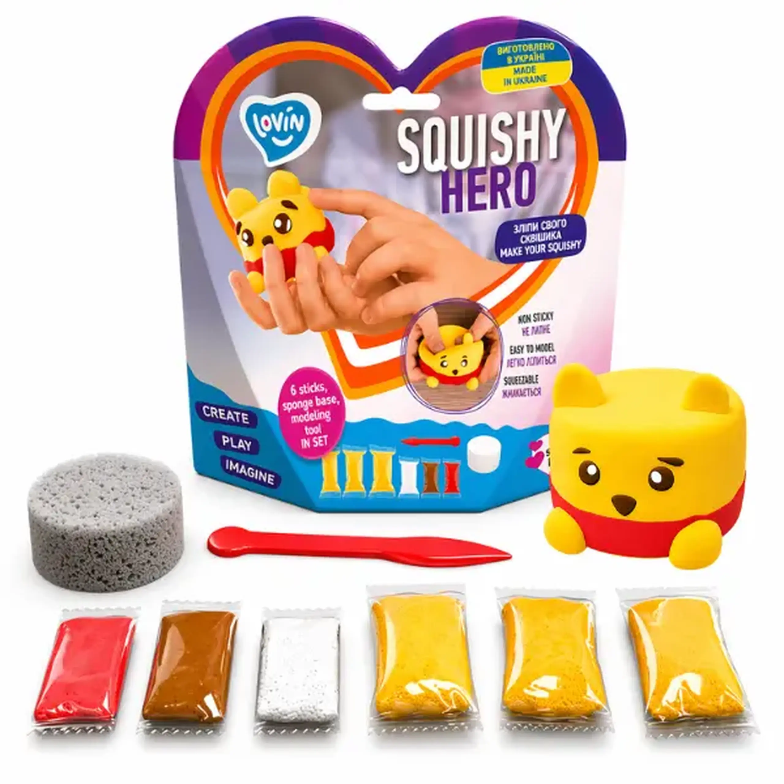 Set de plastilină aerată Air Clay „Squishy: Winnie the Pooh”, 6 buc. a câte 5 g.