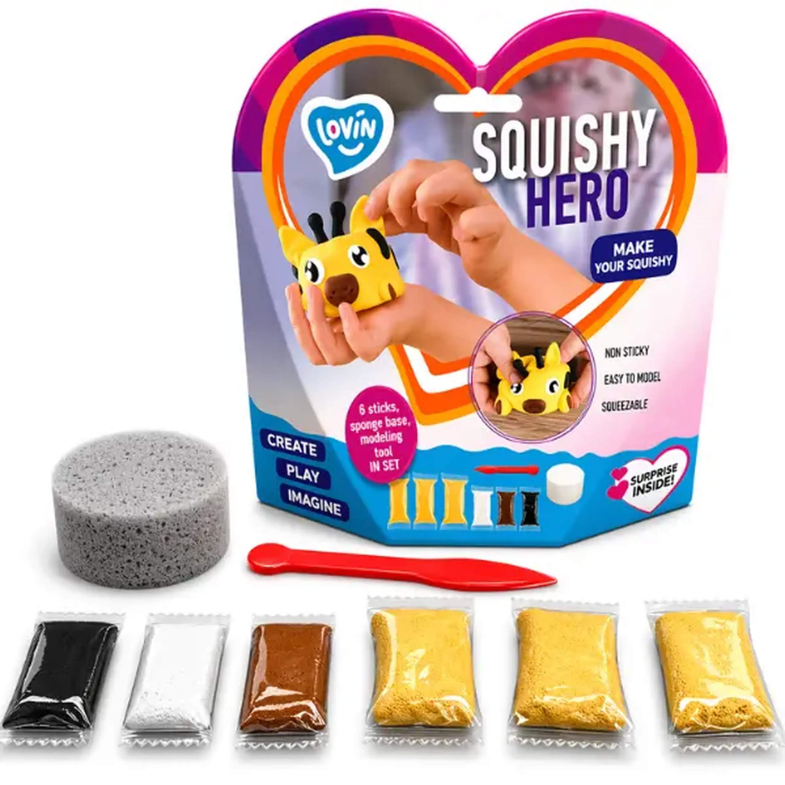 Set de plastilină aerată Air Clay „Squishy: Girafă”, 6 buc. a câte 5 g.