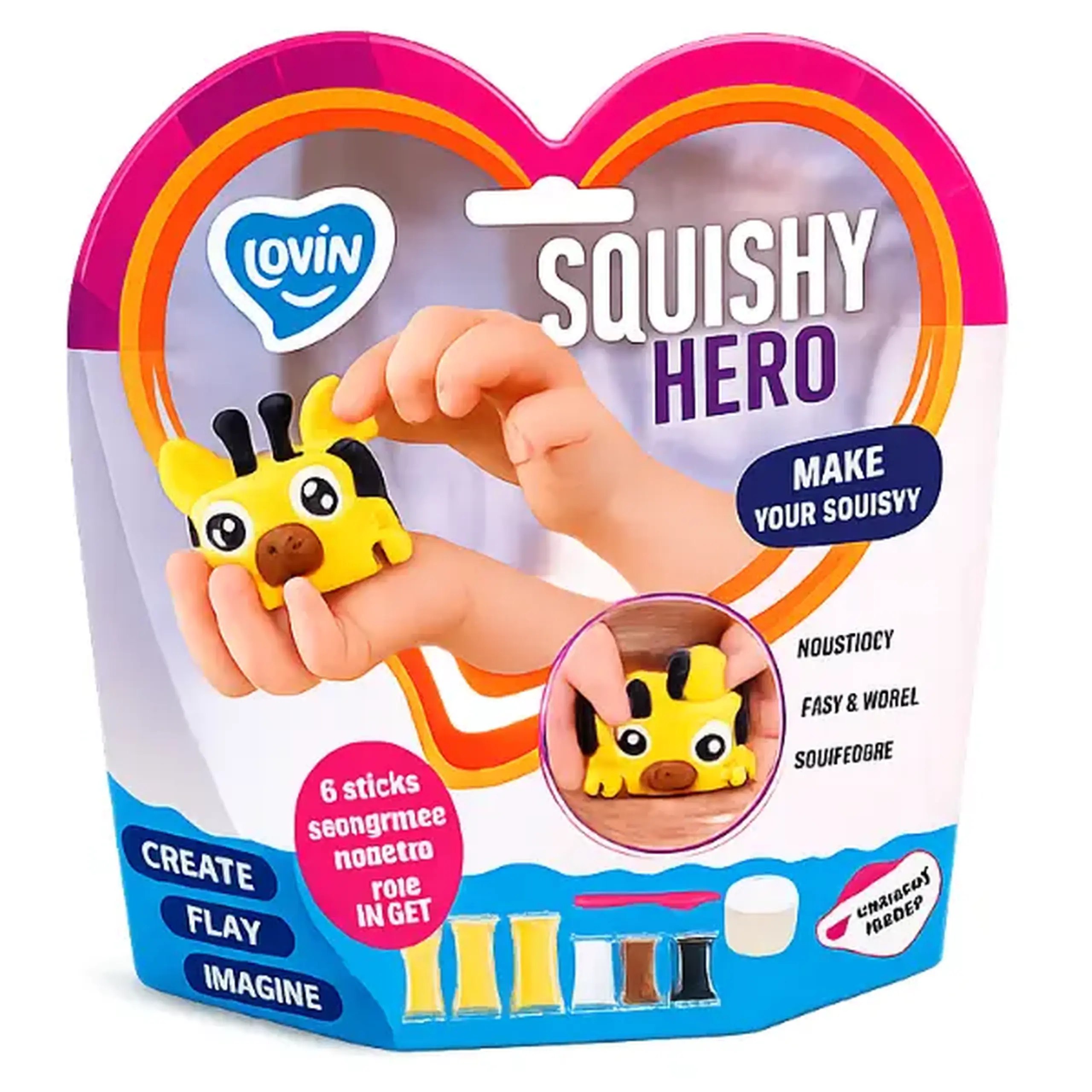 Set de plastilină aerată Air Clay „Squishy: Girafă”, 6 buc. a câte 5 g.
