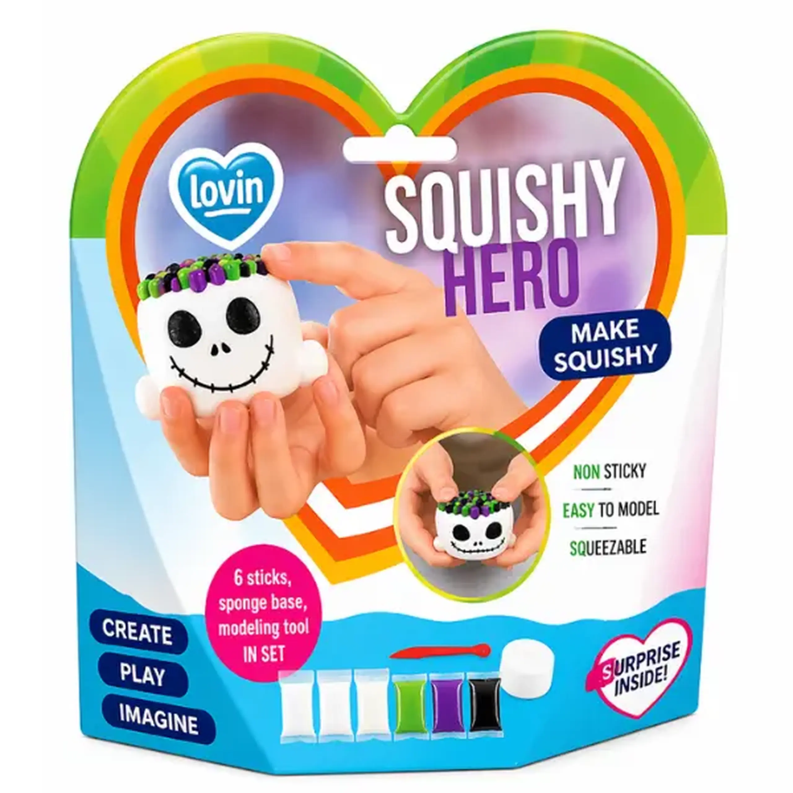 Set de plastilină aerată Air Clay „Squishy: Fantomă”, 6 buc. a câte 5 g.