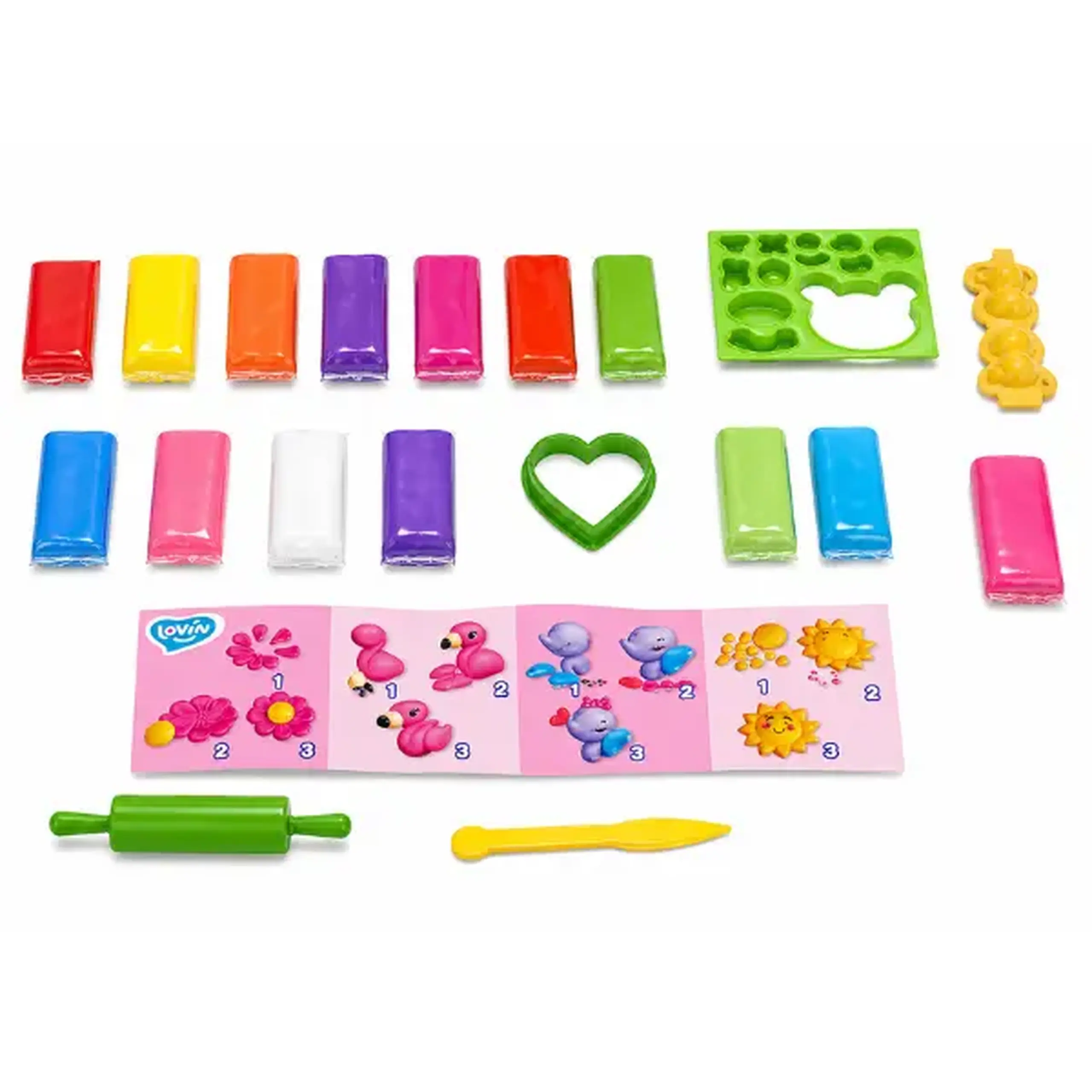 Set de plastilină aerată Air Clay „Animăluțe drăguțe", 15 culori x 4 g.