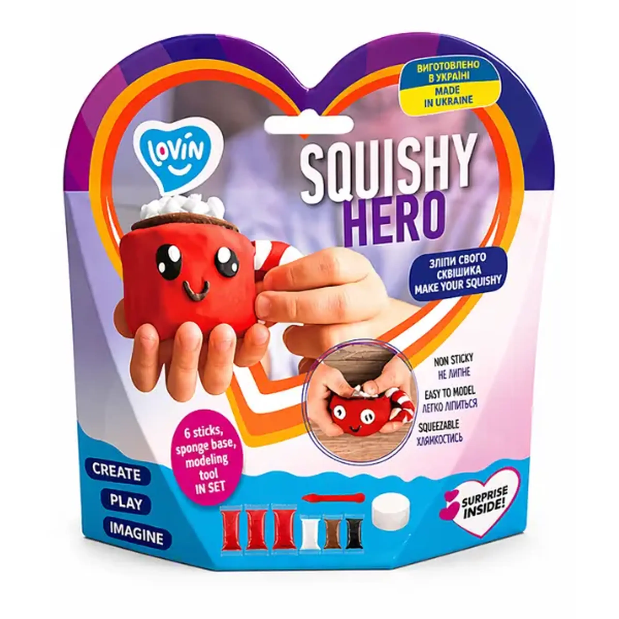 Set de plastilină aerată Air Clay „Squishy: Cacao”, 6 buc. a câte 5 g.