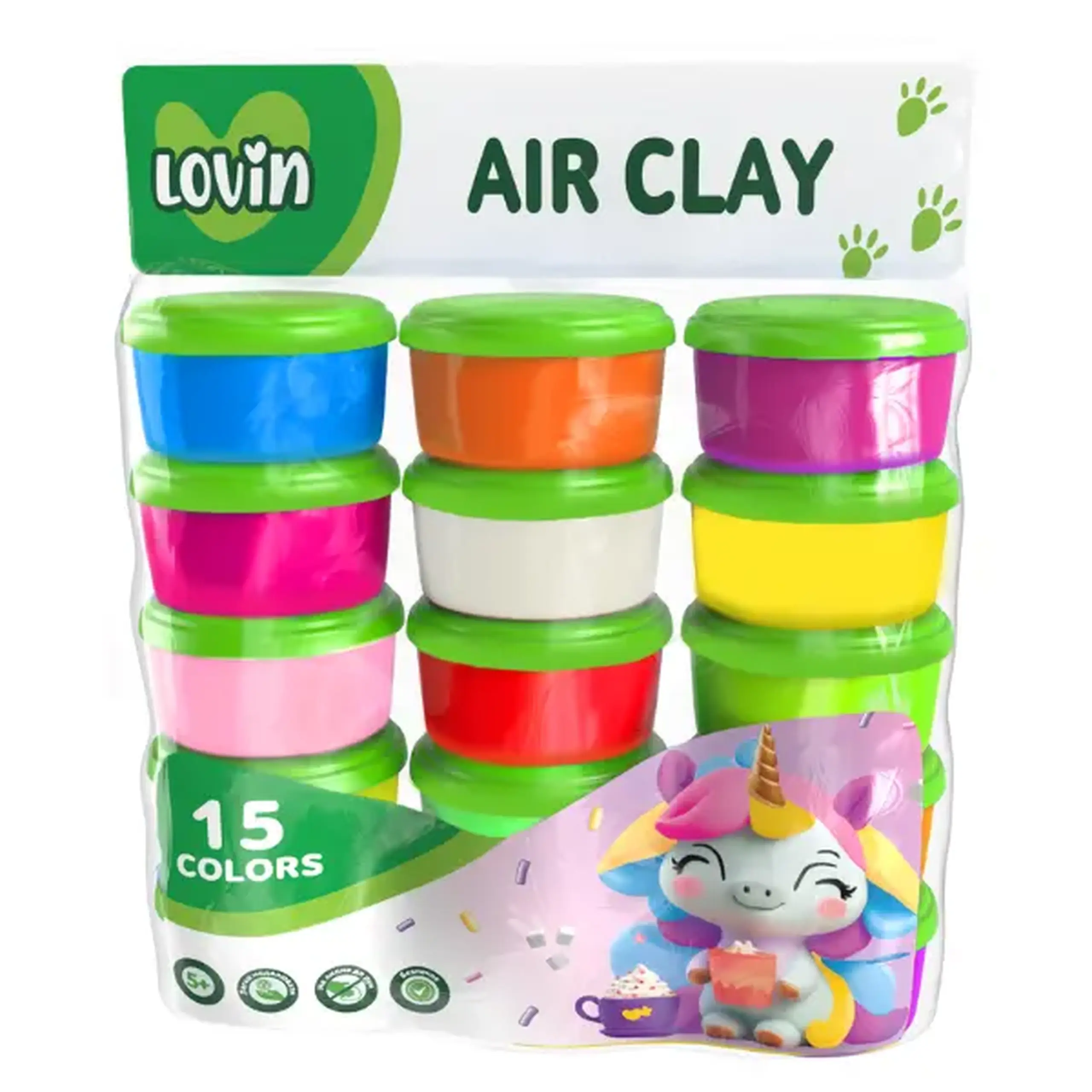 Plastilină aerată Air Clay în cutiuțe, 15 culori x 24 g, 2 modele