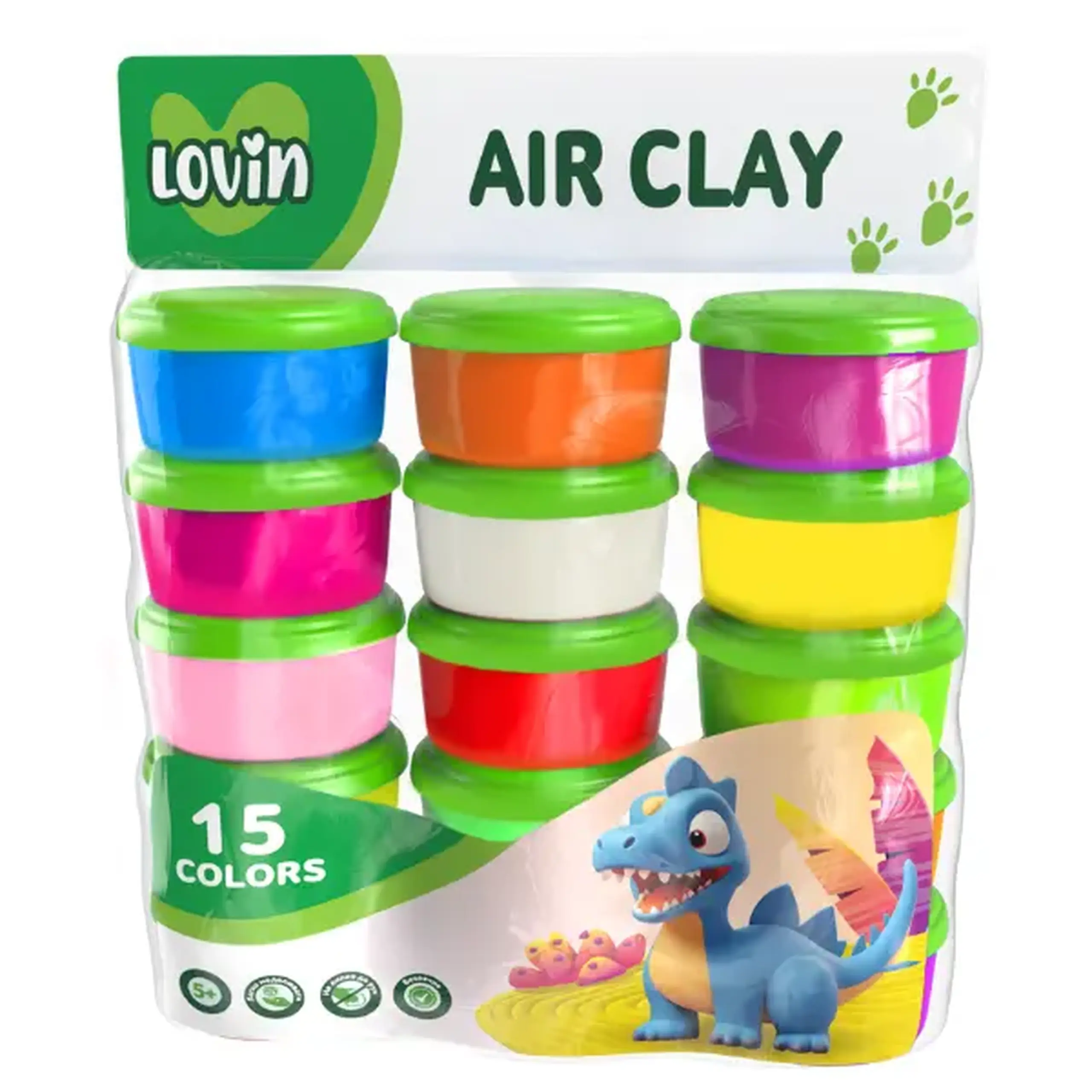 Plastilină aerată Air Clay în cutiuțe, 15 culori x 24 g, 2 modele