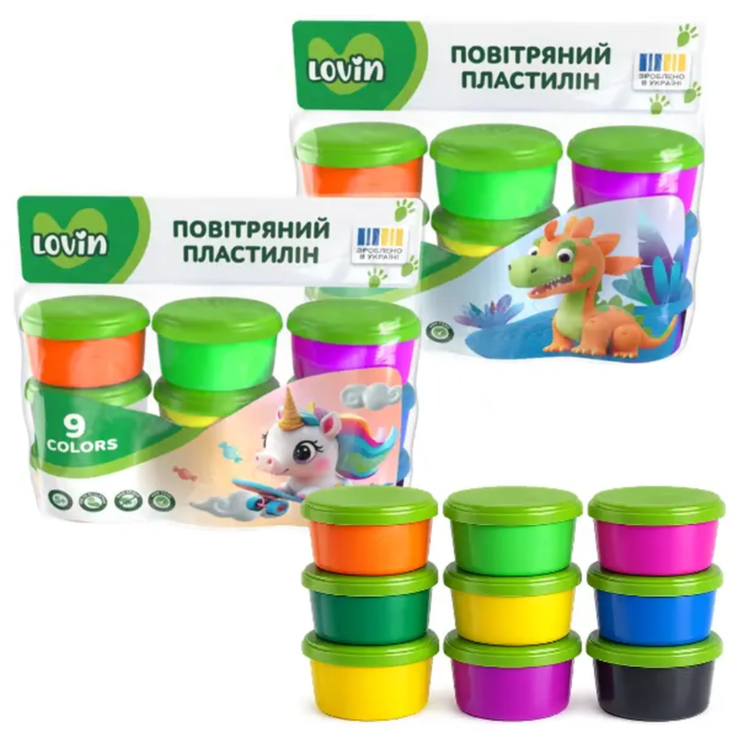 Plastilină aerată Air Clay în cutiuțe,, 9 culori x 24 g, 2 modele
