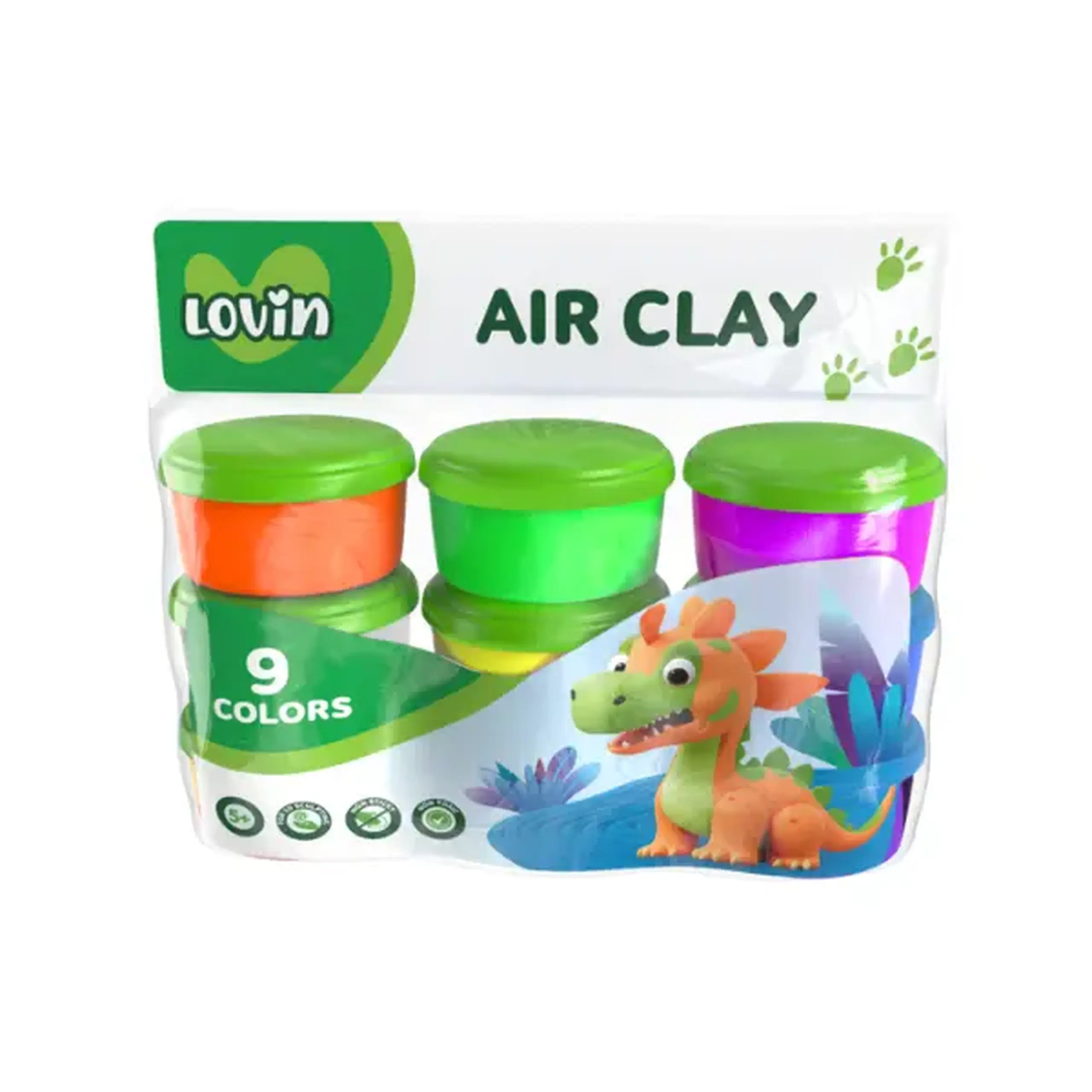 Plastilină aerată Air Clay în cutiuțe,, 9 culori x 24 g, 2 modele