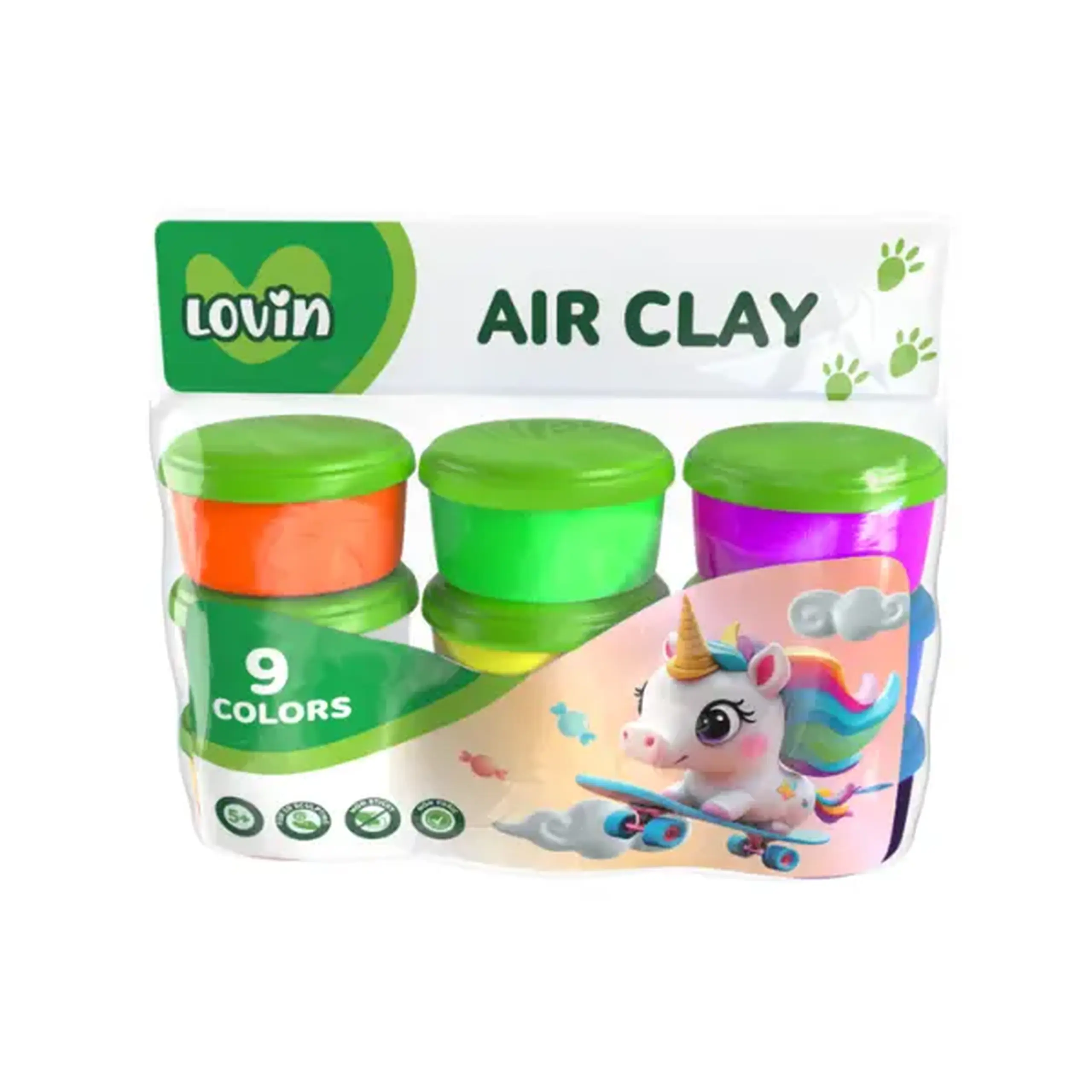 Plastilină aerată Air Clay în cutiuțe,, 9 culori x 24 g, 2 modele