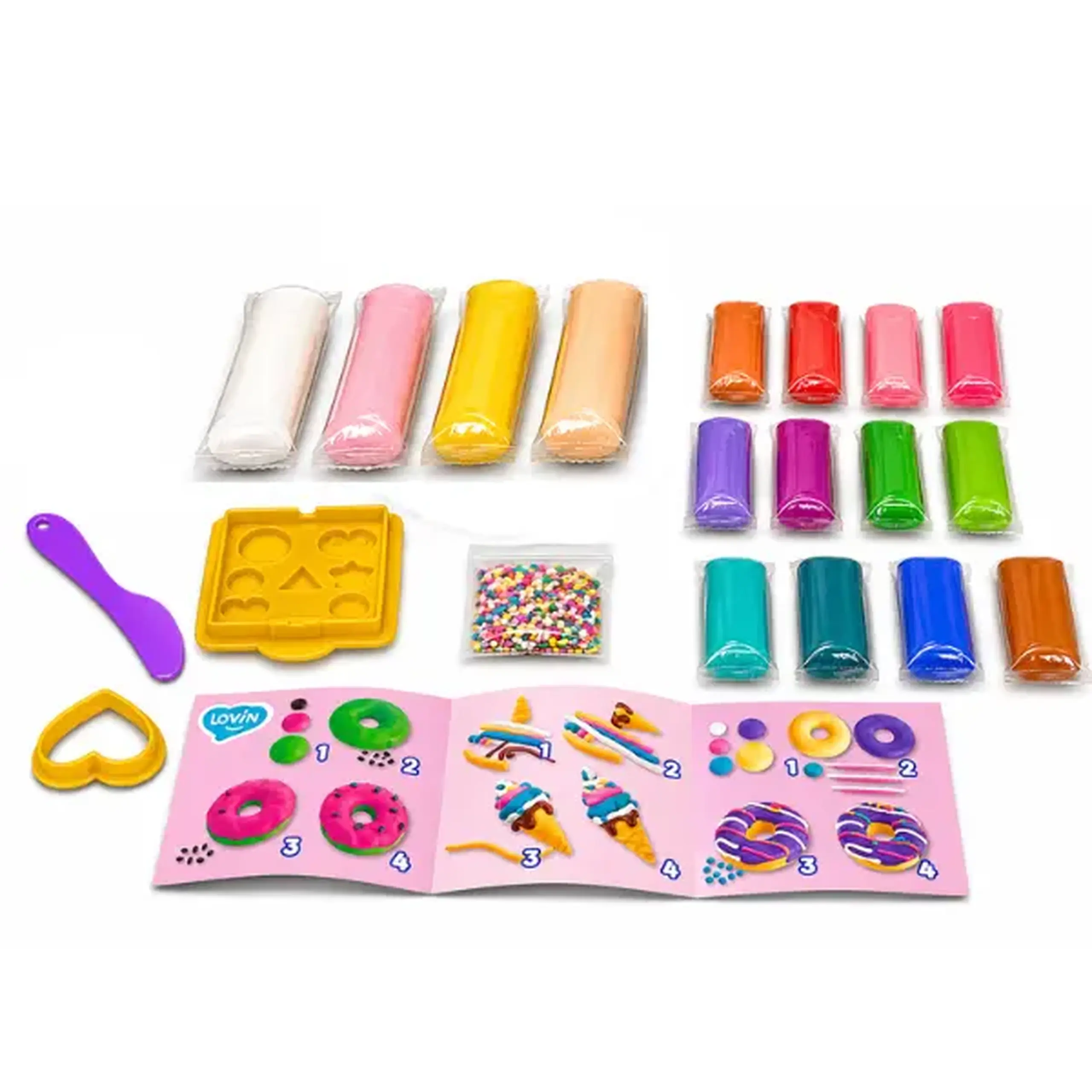 Set de aluat pentru modelare Play Dough „Inimioară”, 16 culori a câte 15 g.