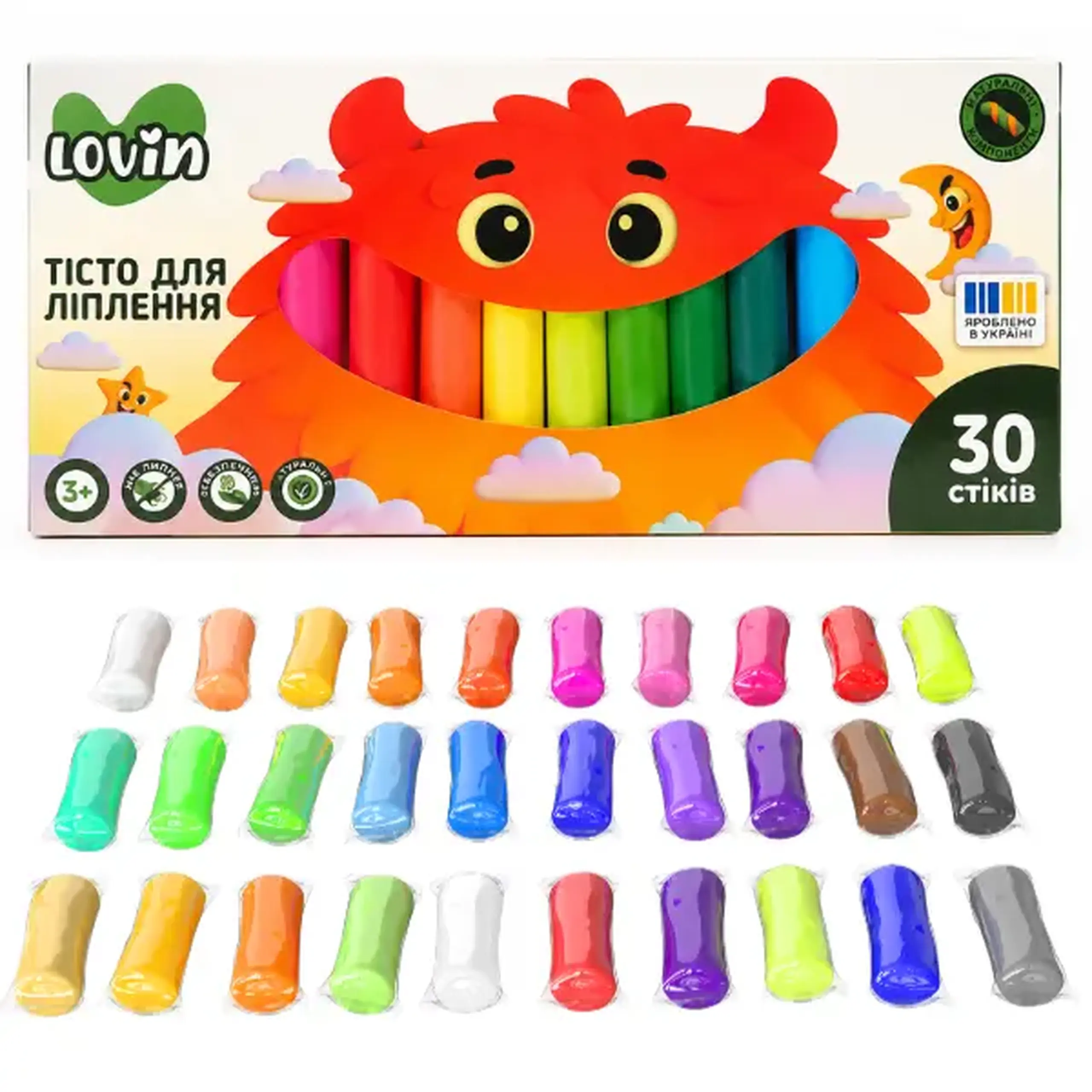 Aluat pentru modelare Play Dough, 30 culori x 15 g.