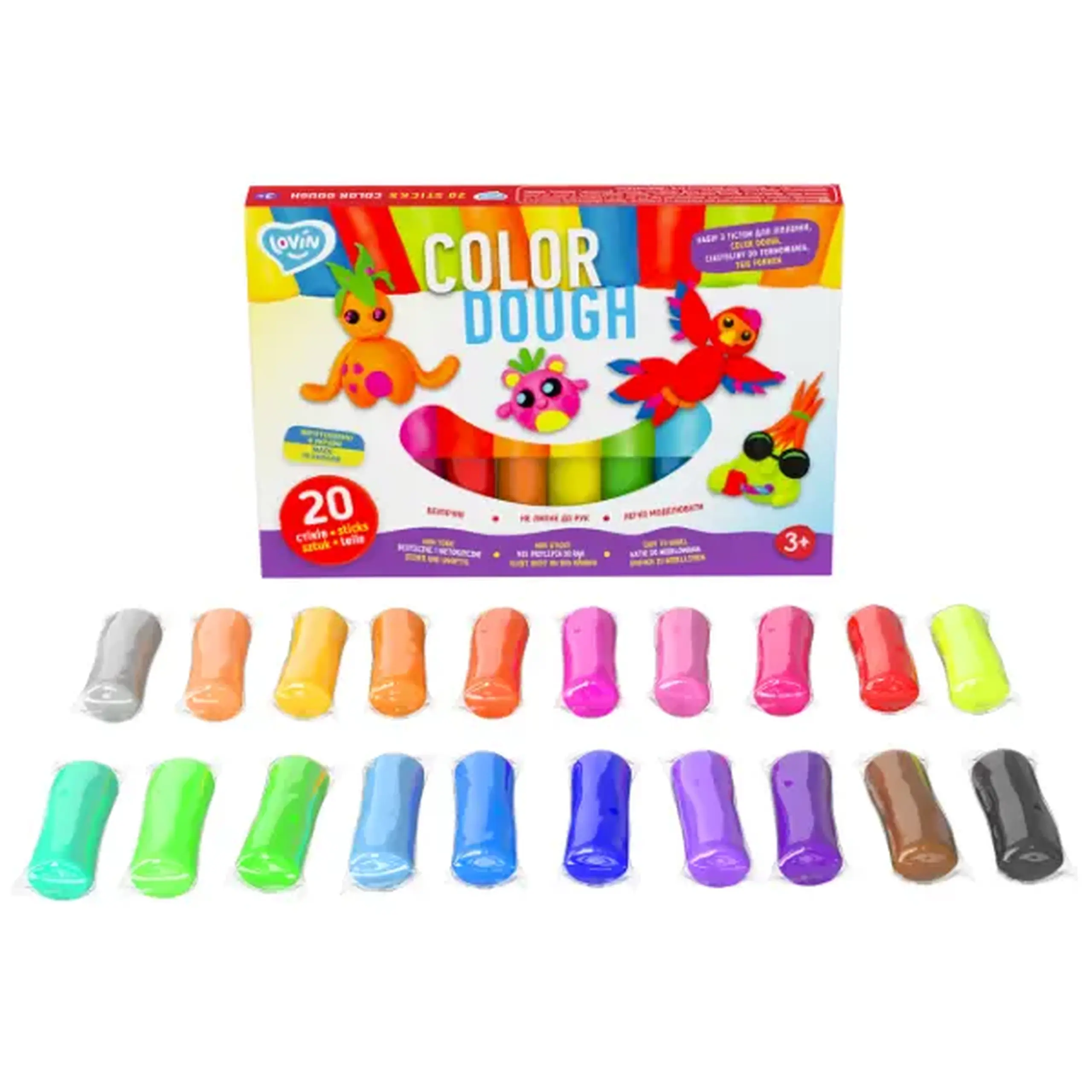 Aluat pentru modelare Play Dough, 20 culori x 15 g.
