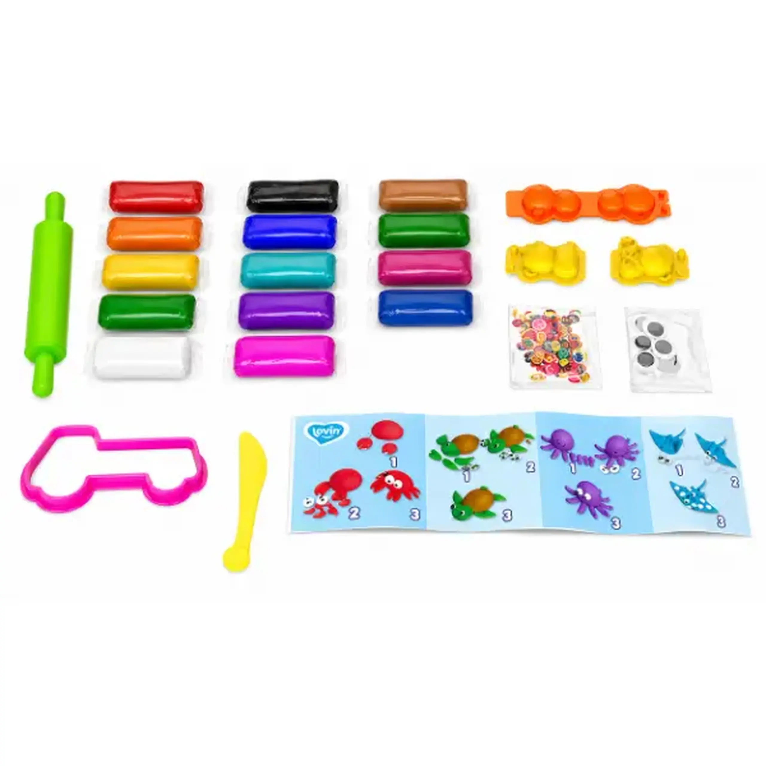 Set de aluat pentru modelare Play Dough, 16 culori x 15 g.