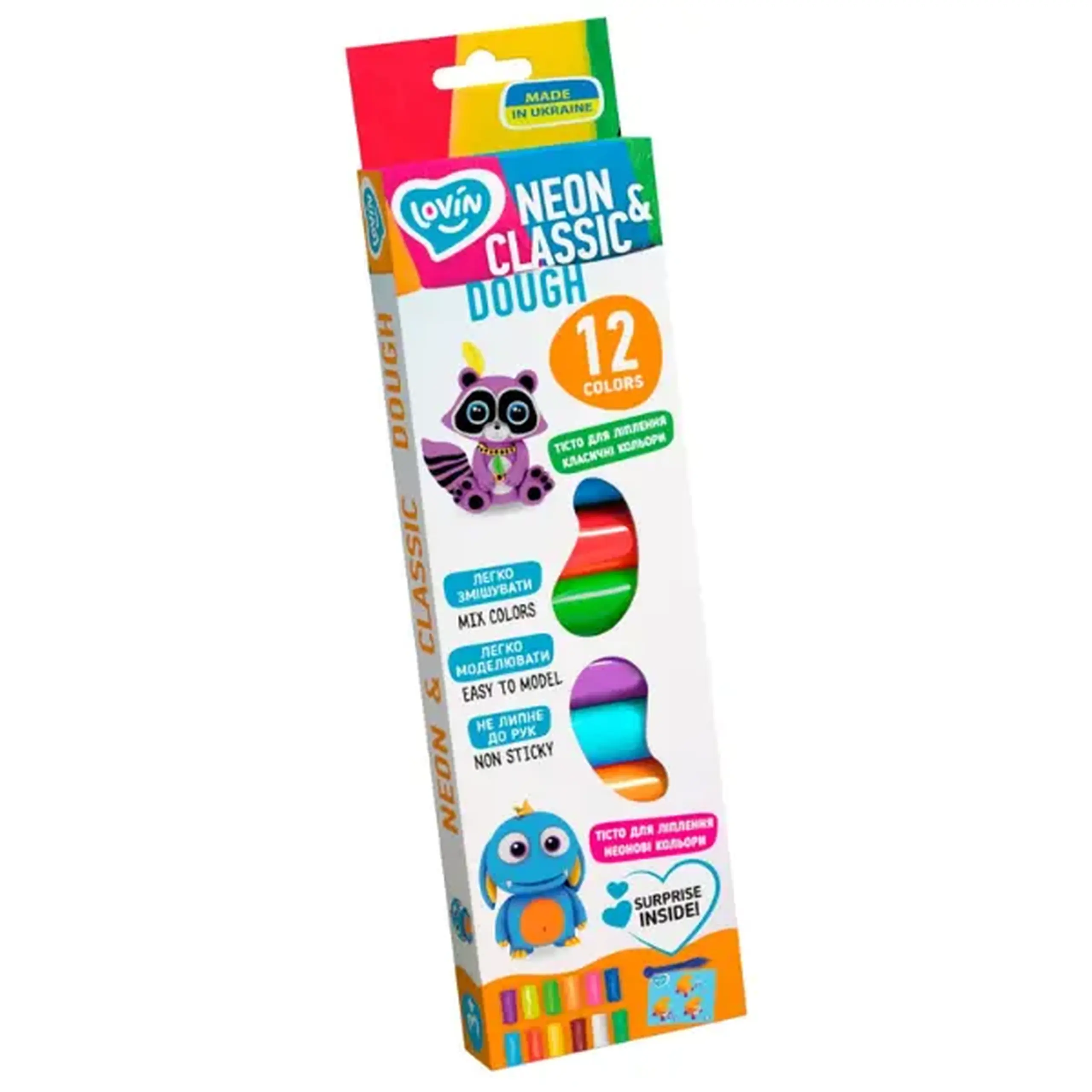 Set de aluat pentru modelare Play dough, 12 culori x 15 g.