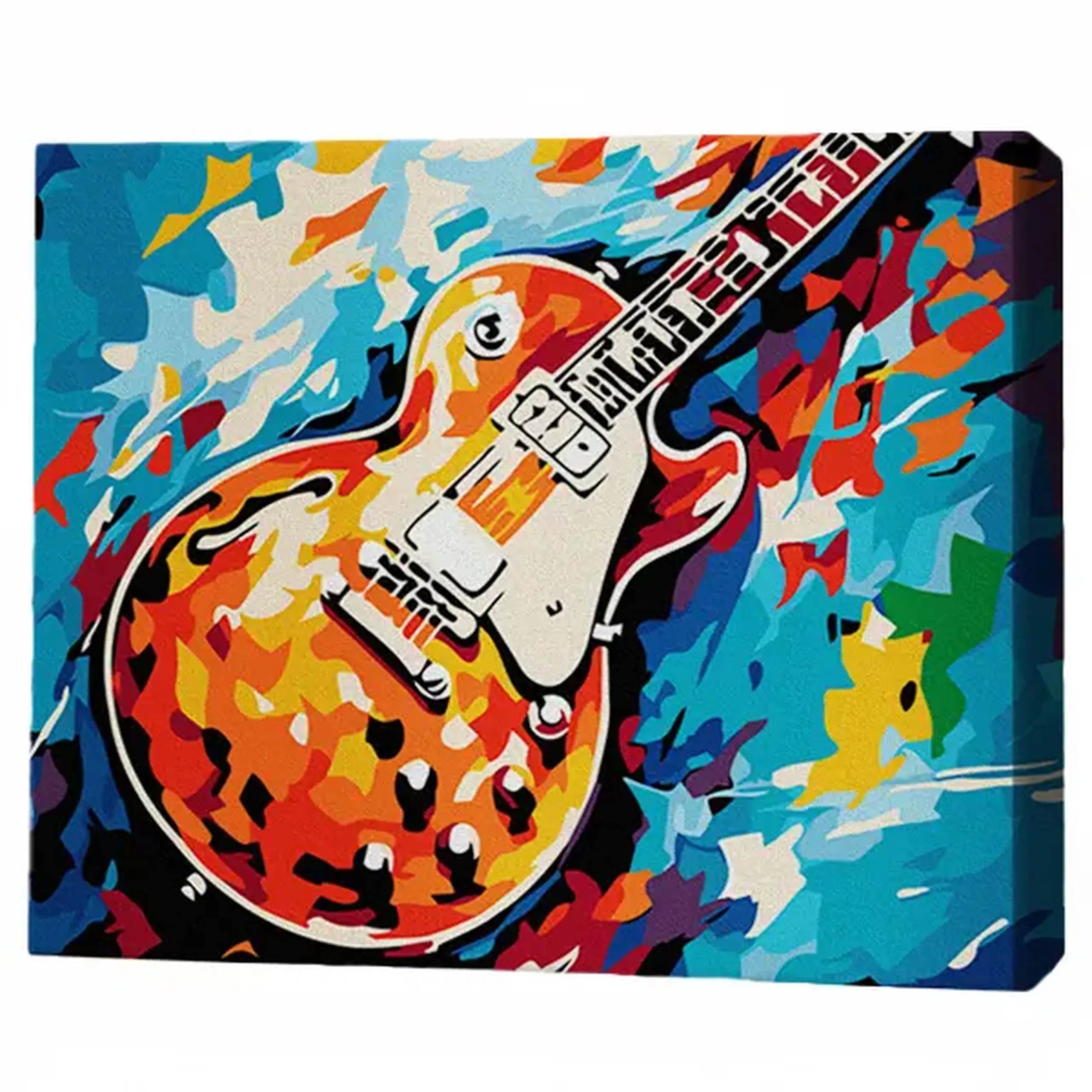 Pictură pe numere 30*40 сm (pânză neagră/fără cutie) – Chitară rock