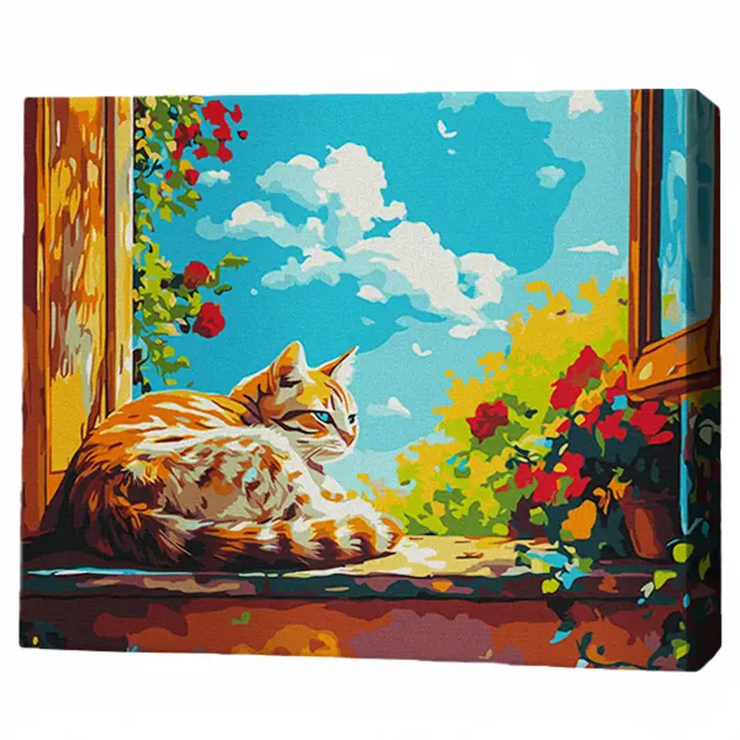 Pictură pe numere 40х50 cm (fără cutie) – Pisică la fereastră