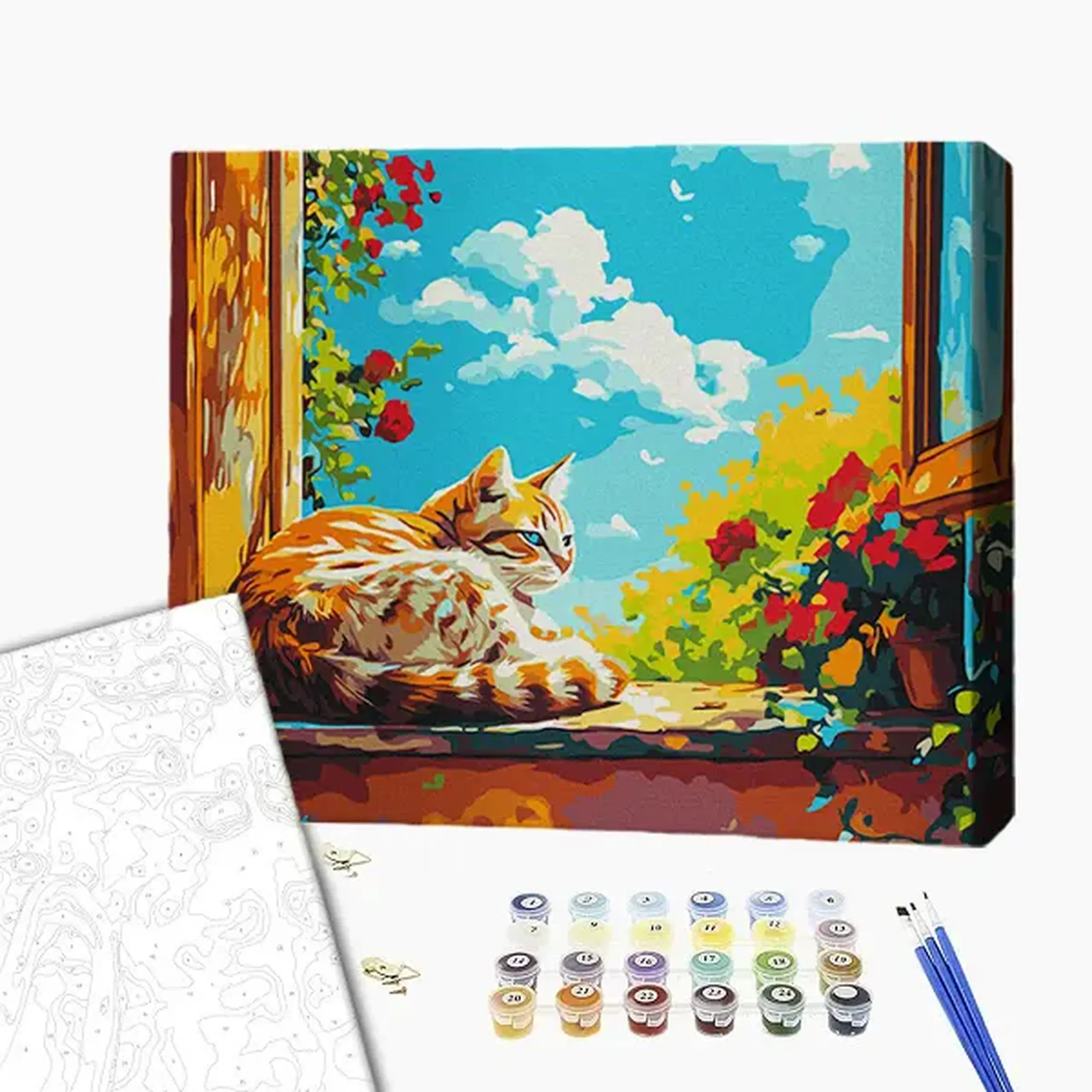 Pictură pe numere 40х50 cm (fără cutie) – Pisică la fereastră