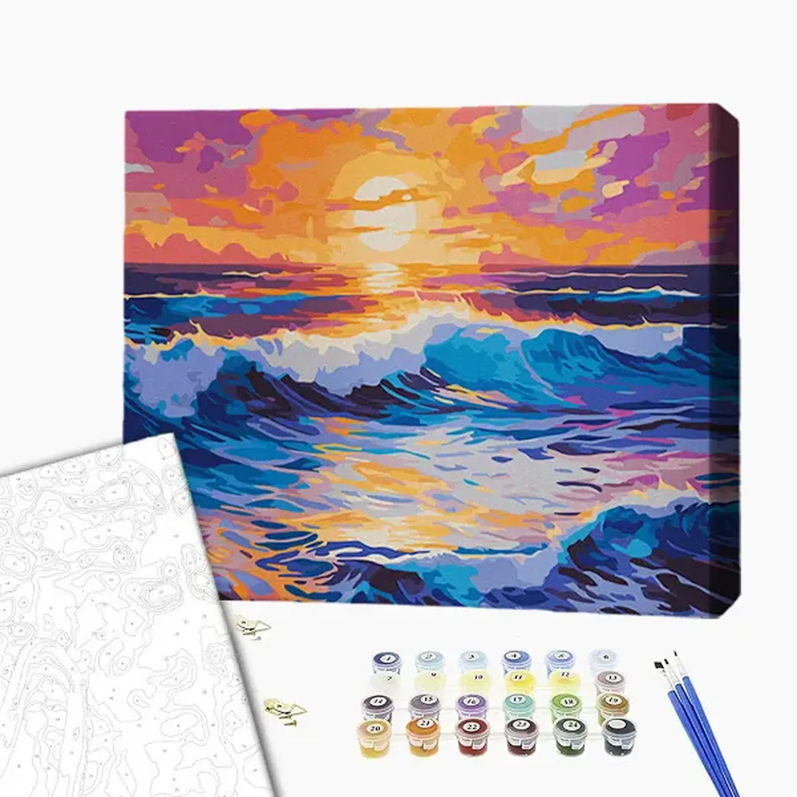 Pictură pe numere 40х50 cm (fără cutie) – Apus peste ocean