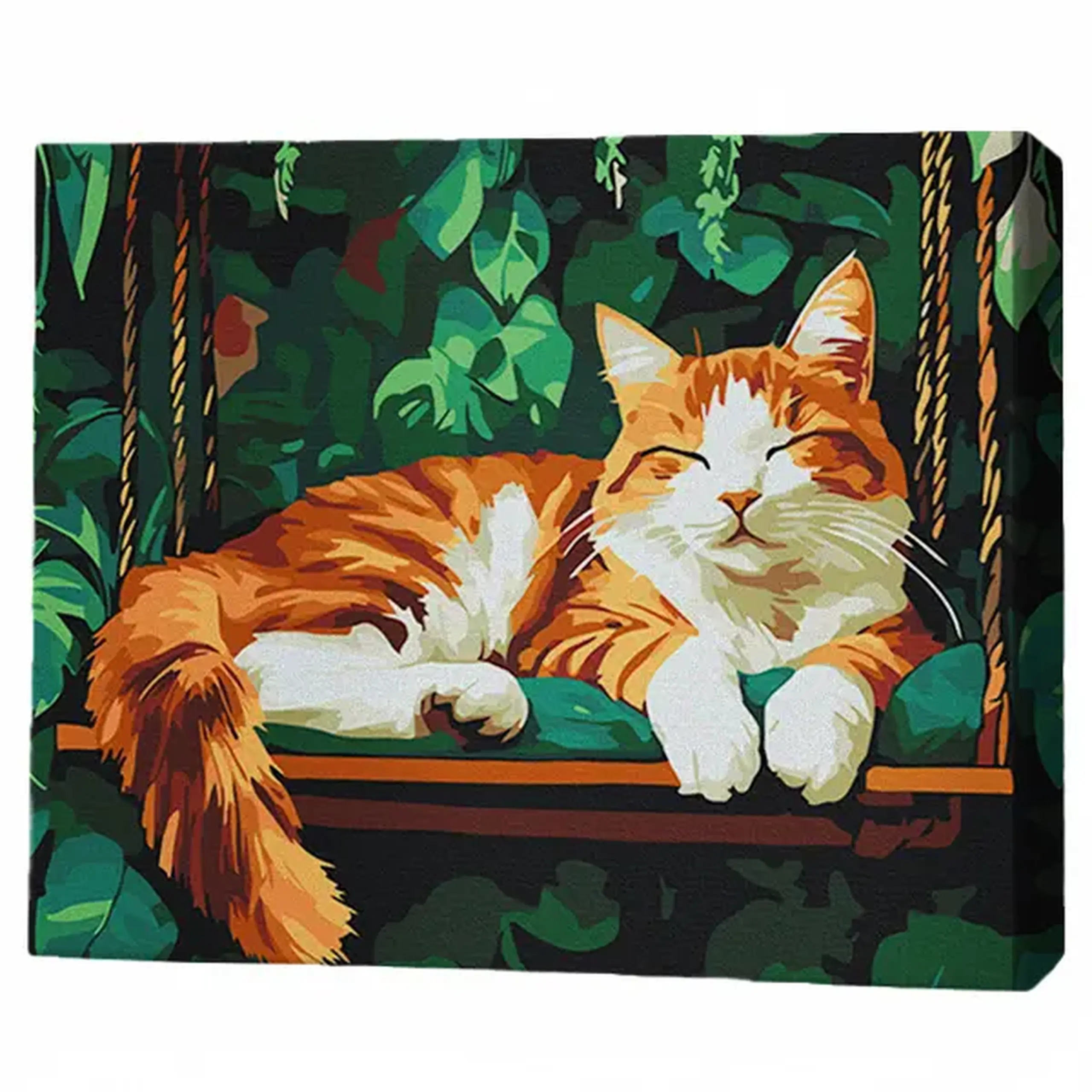 Pictură pe numere 40х50 cm (fără cutie) – Pisică pe leagăn