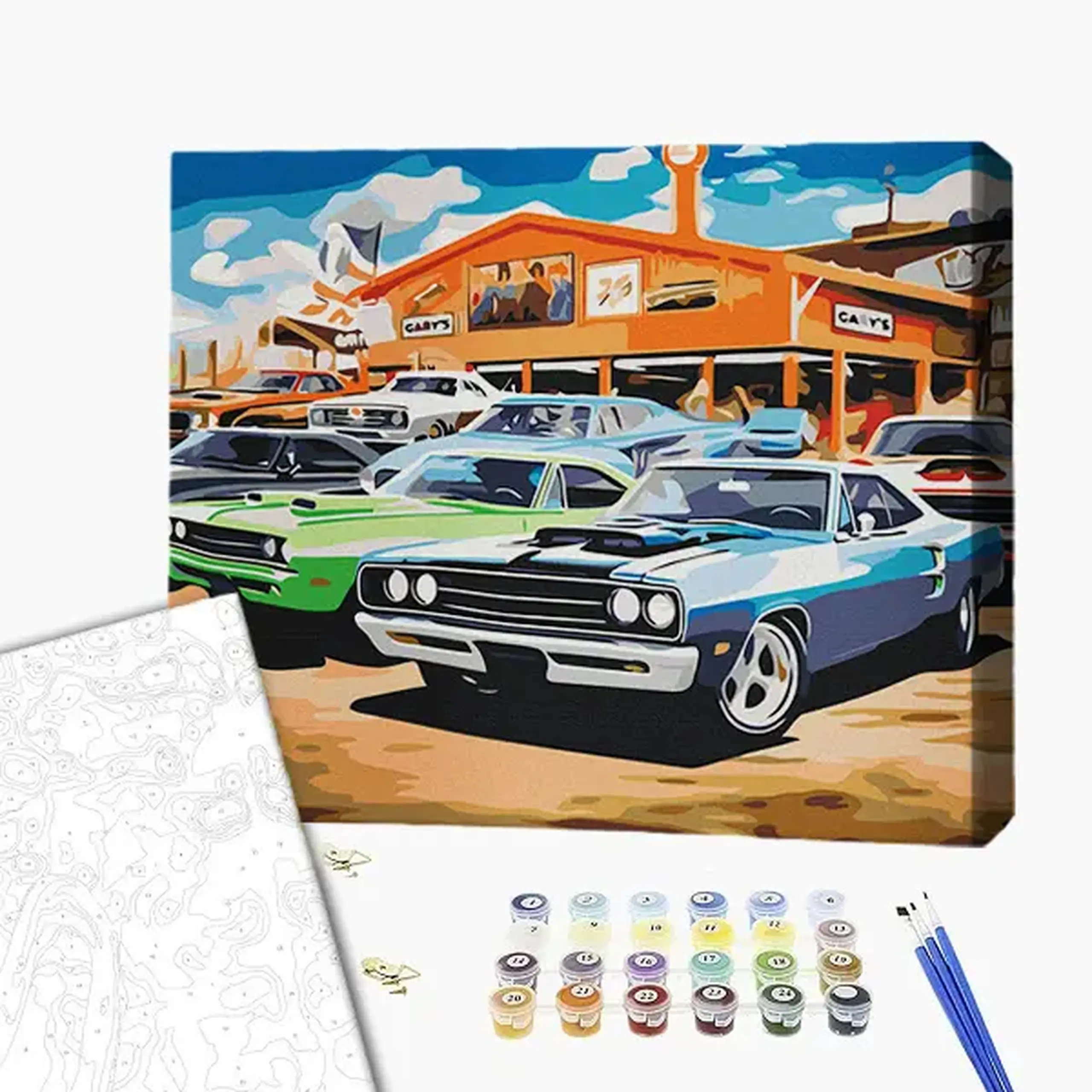 Pictură pe numere 40х50 cm (fără cutie) – Mașini retro