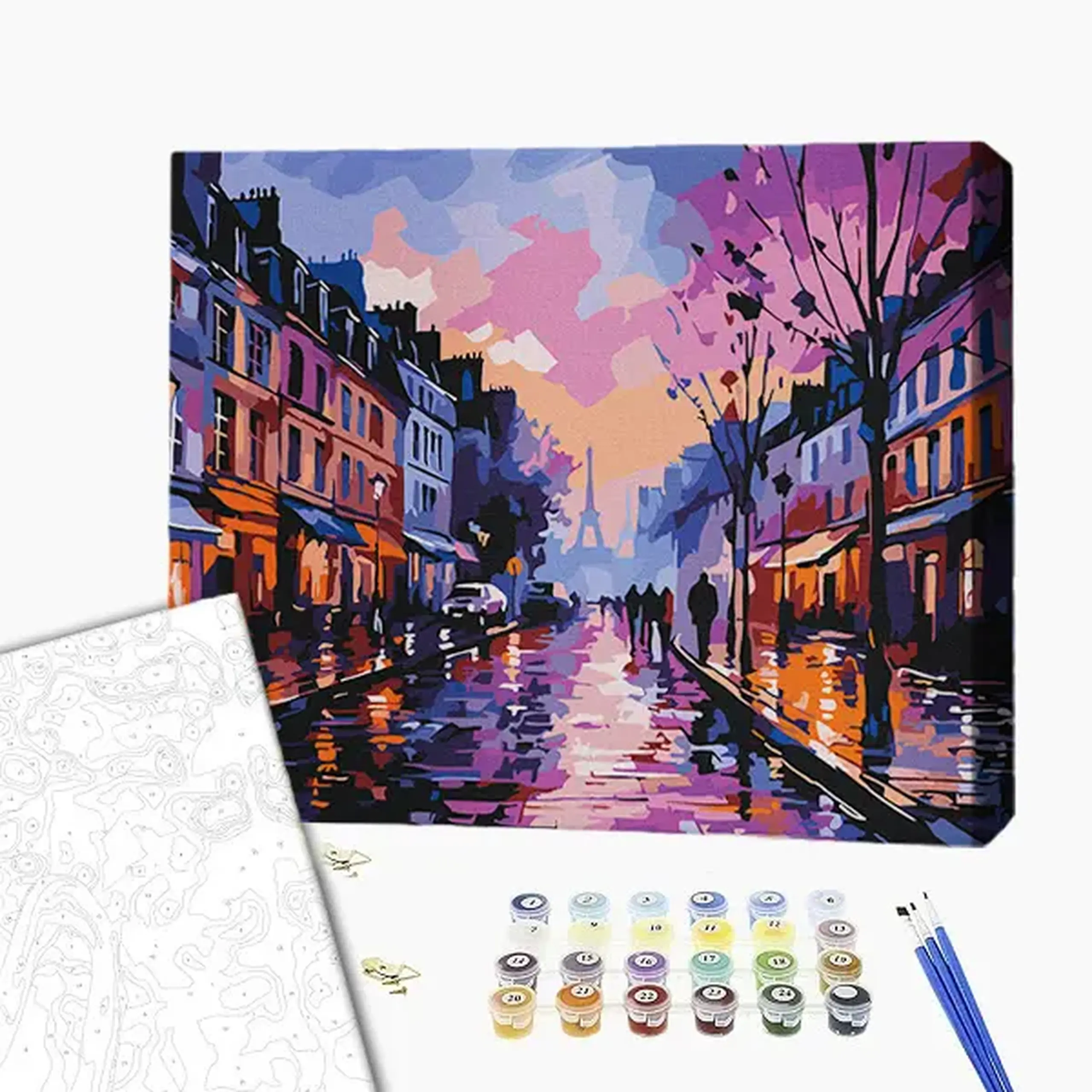 Pictură pe numere 40х50 cm (fără cutie) – Luminile Parisului de seară