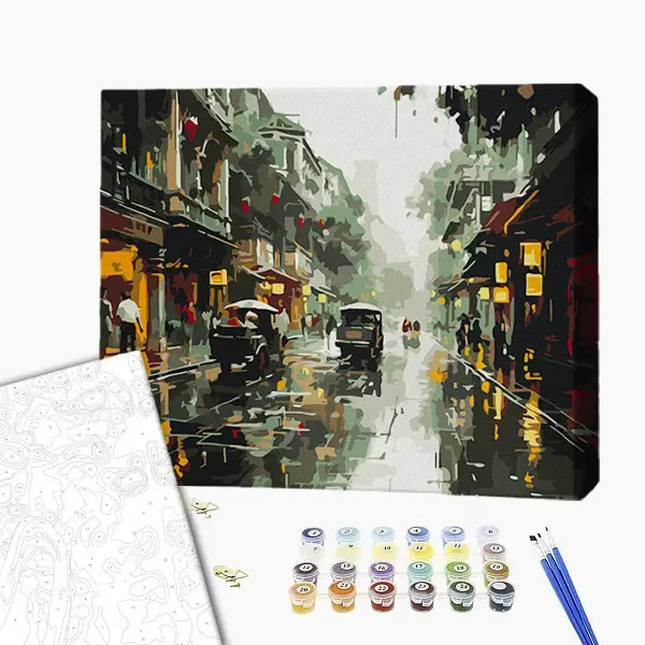 Pictură pe numere 40х50 cm (fără cutie) – Ritmul orașului ploios