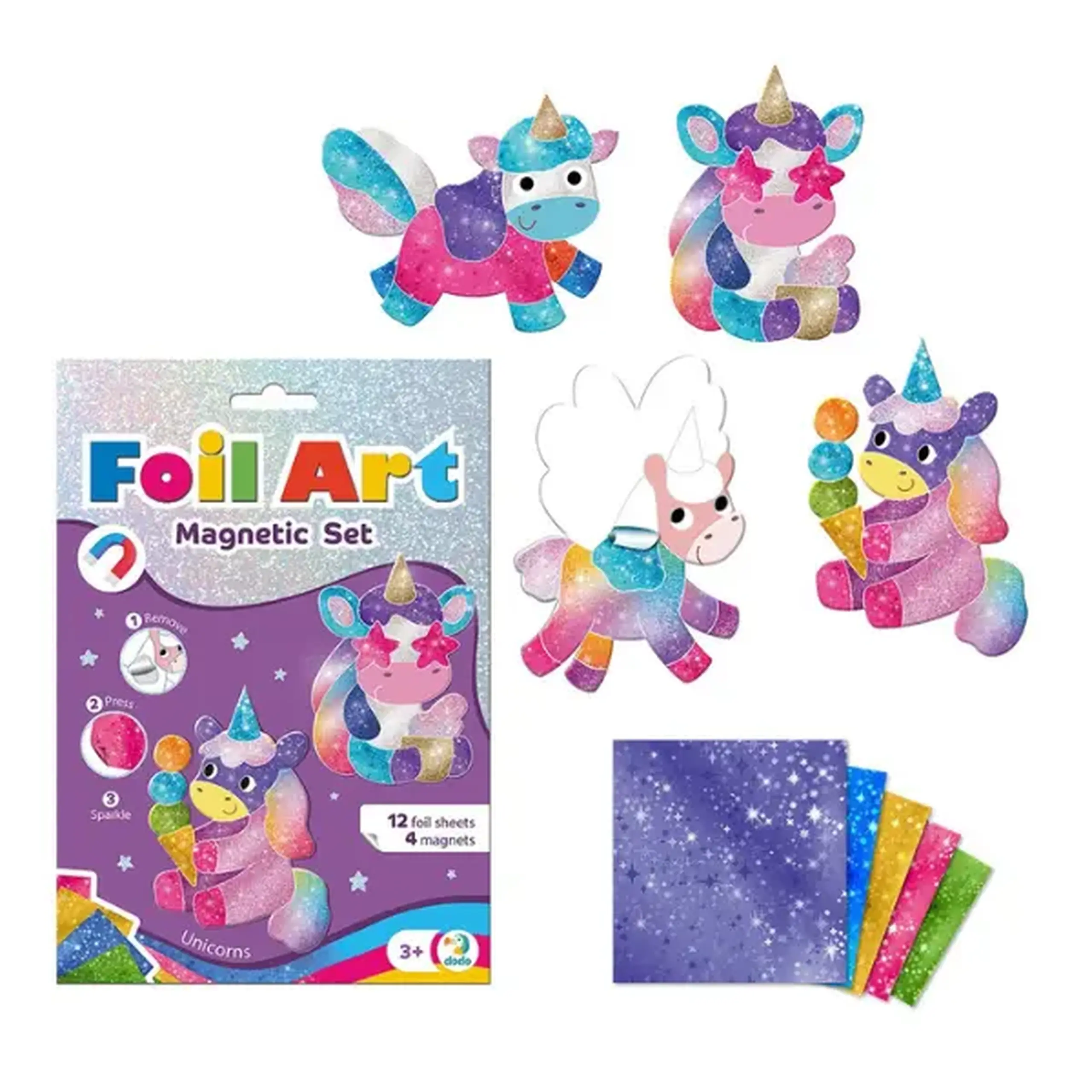 Set magnetic creativ cu folie „Unicorni”