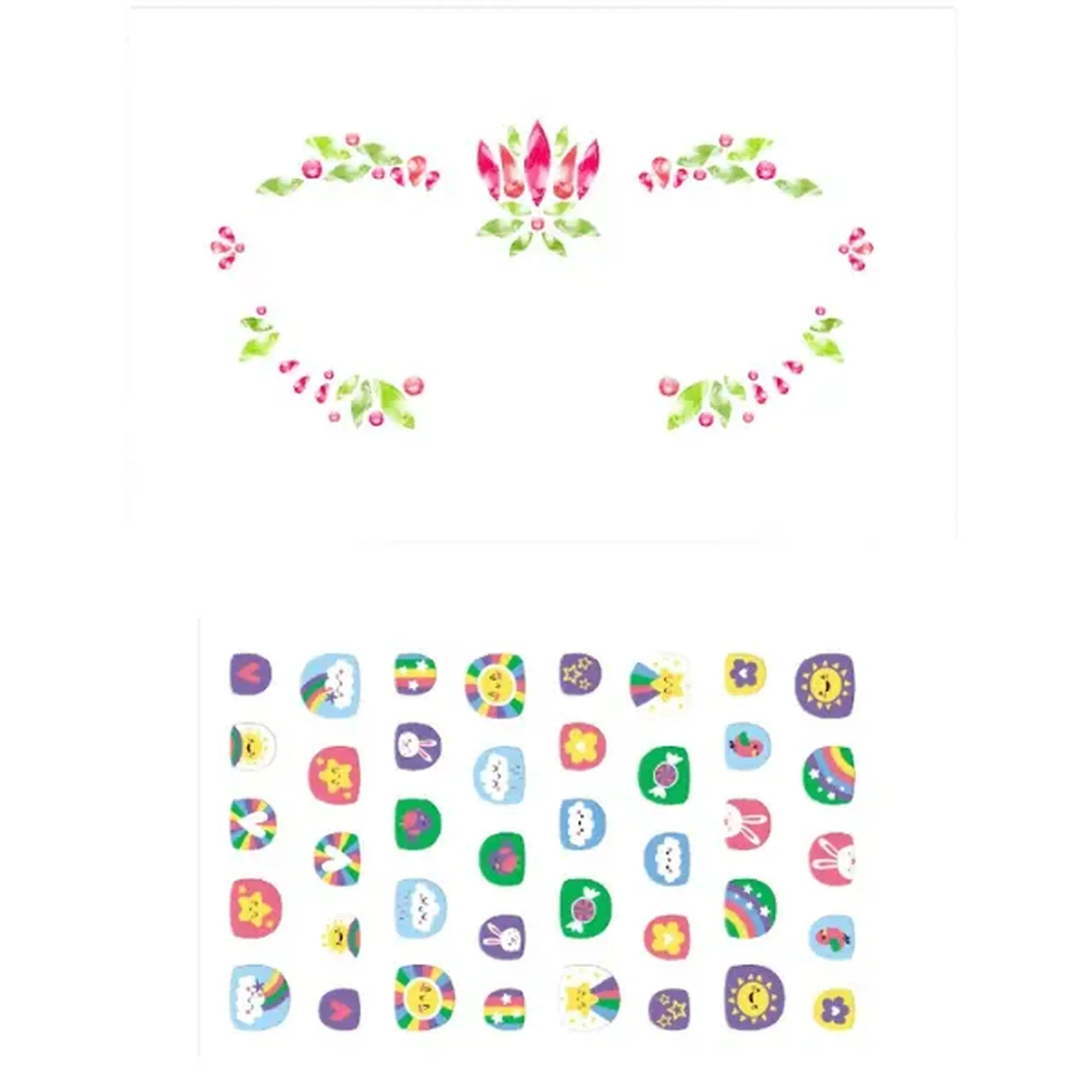 Set de pietricele și stickere pentru față și unghii Dodo „Fetița soarelui”