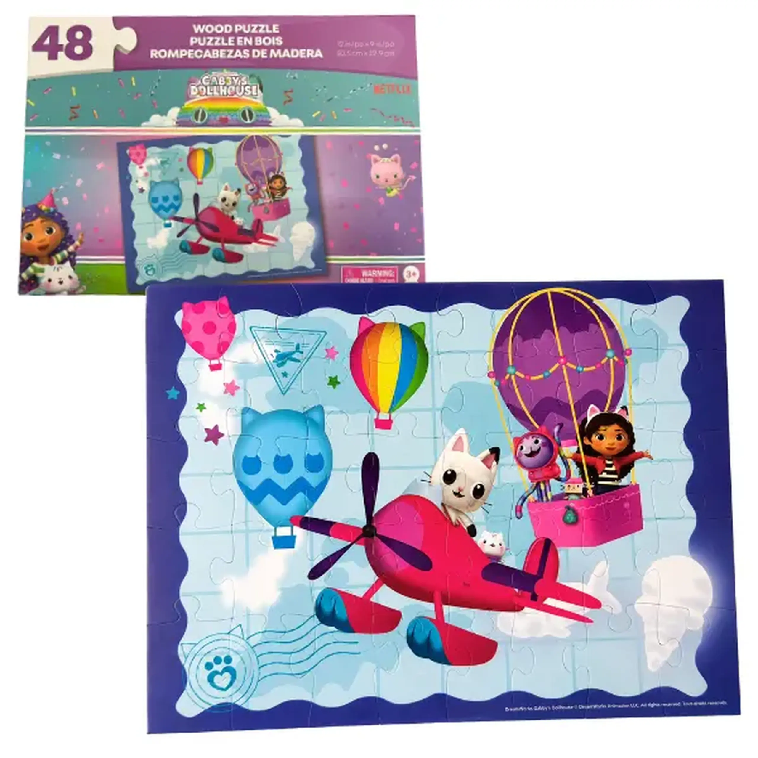 Puzzle Gabby’s Dollhouse „Aventura în aer”, 48 piese