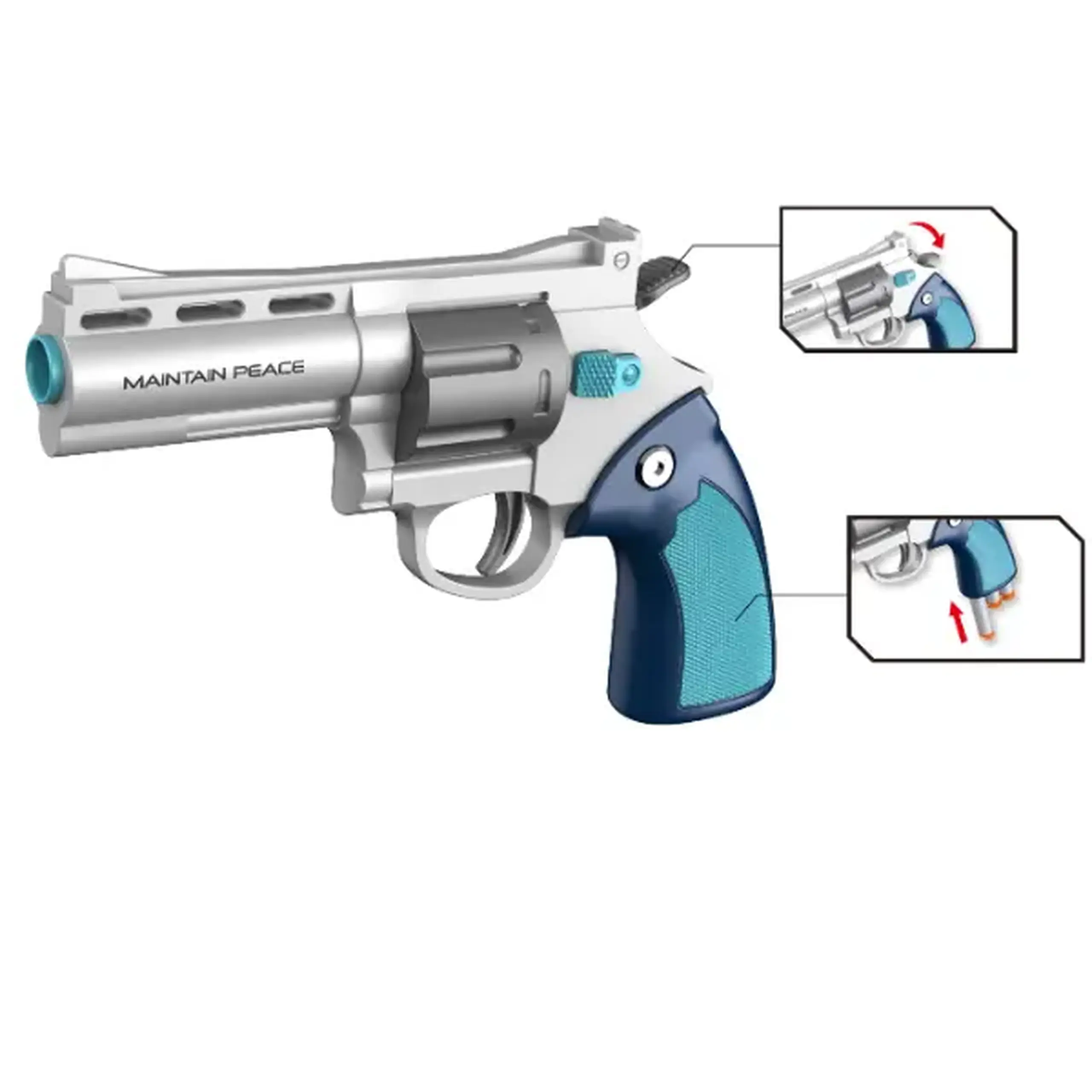 Revolver mecanic, cu gloanțe moi