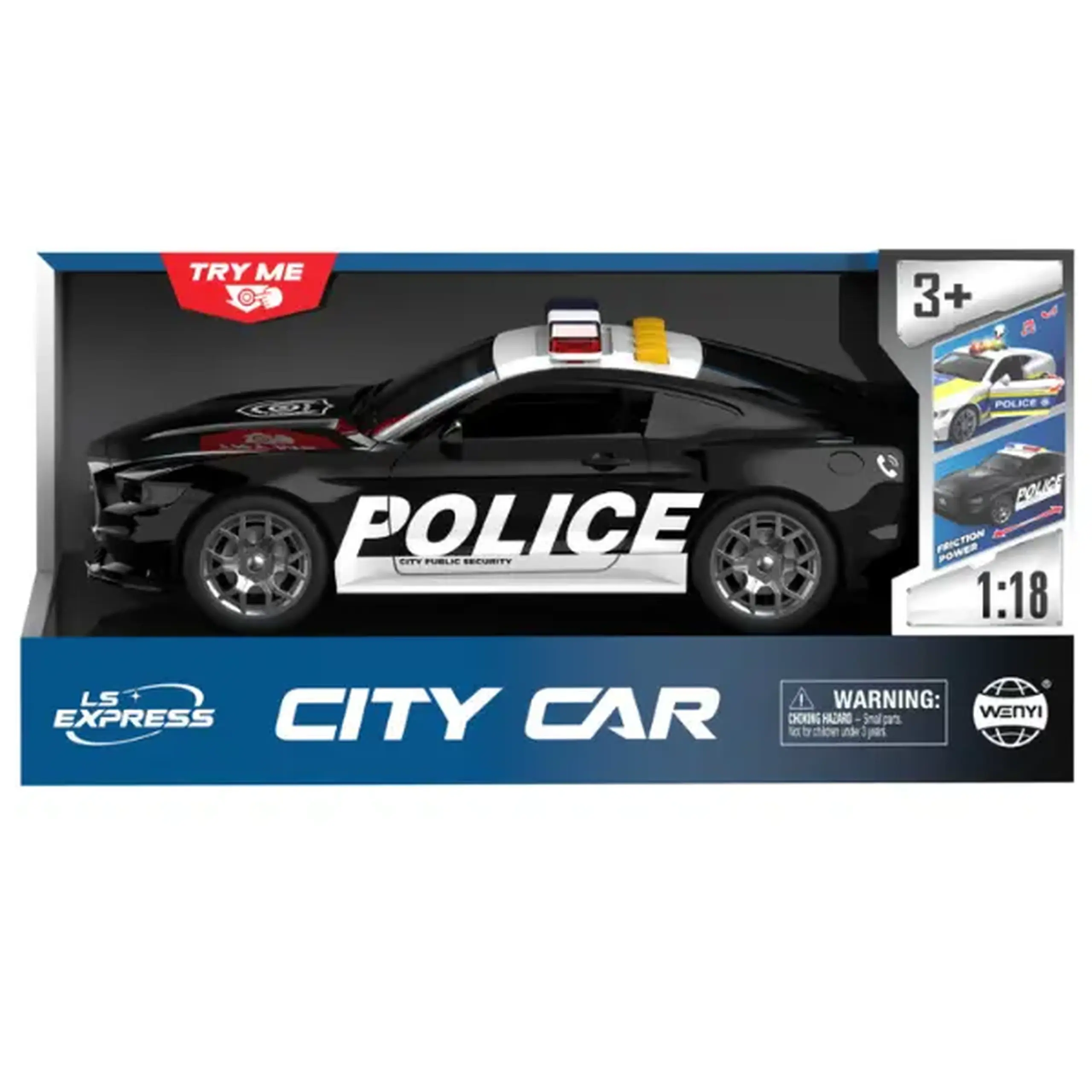 1:18 Mașină de poliție cu inerție (lumină / sunet)