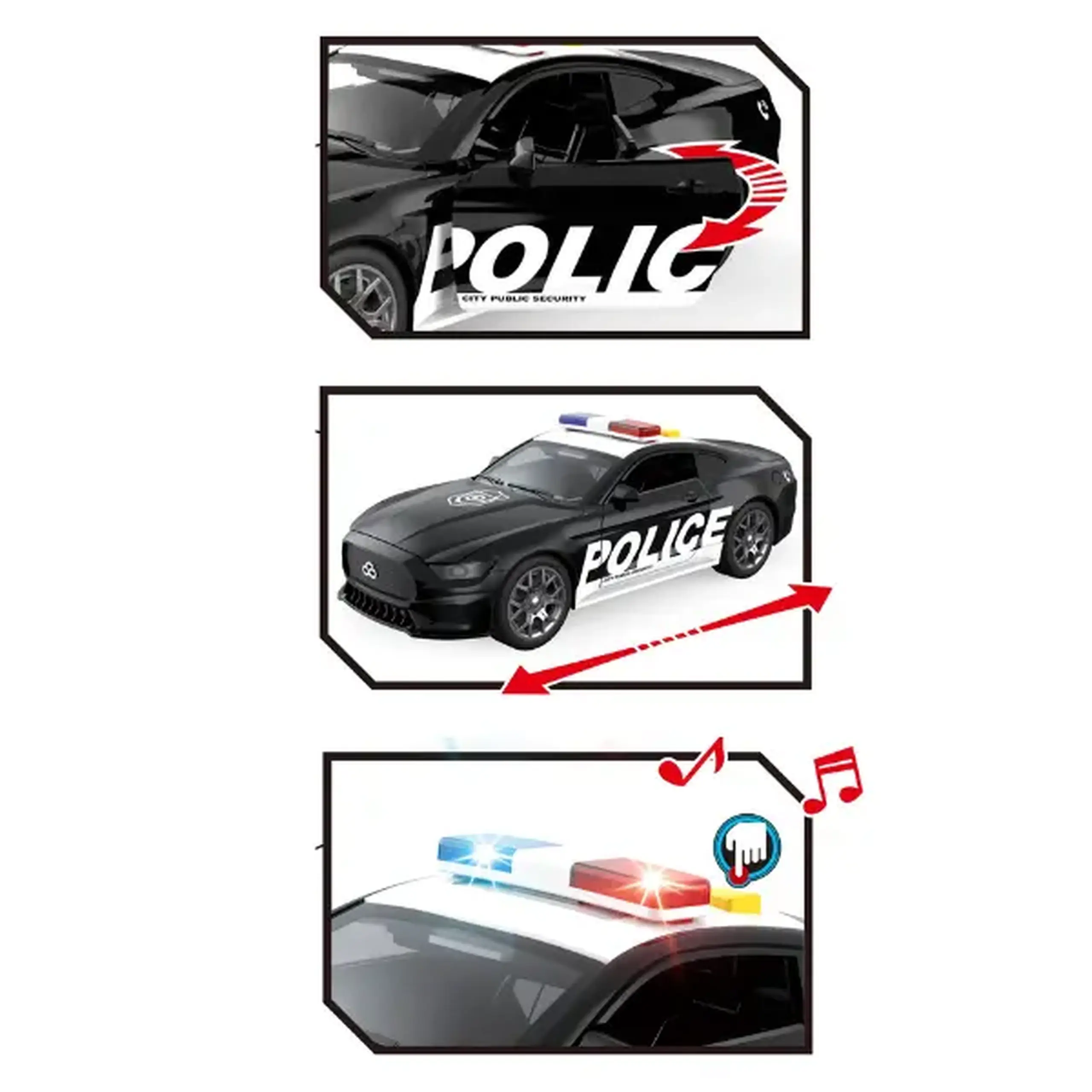 1:18 Mașină de poliție cu inerție (lumină / sunet)