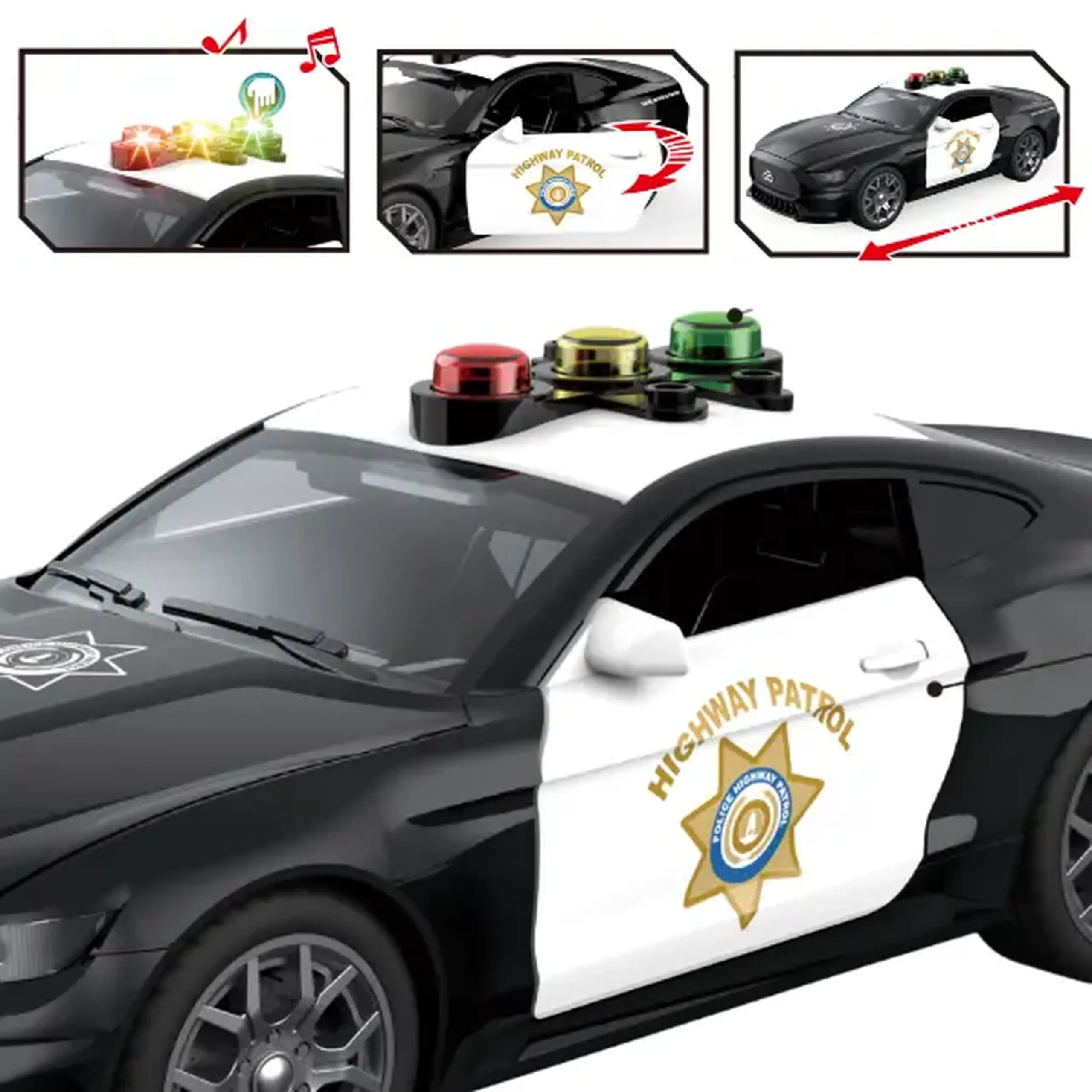 1:18 Mașină de poliție "Americană", cu inerție (lumină / sunet)