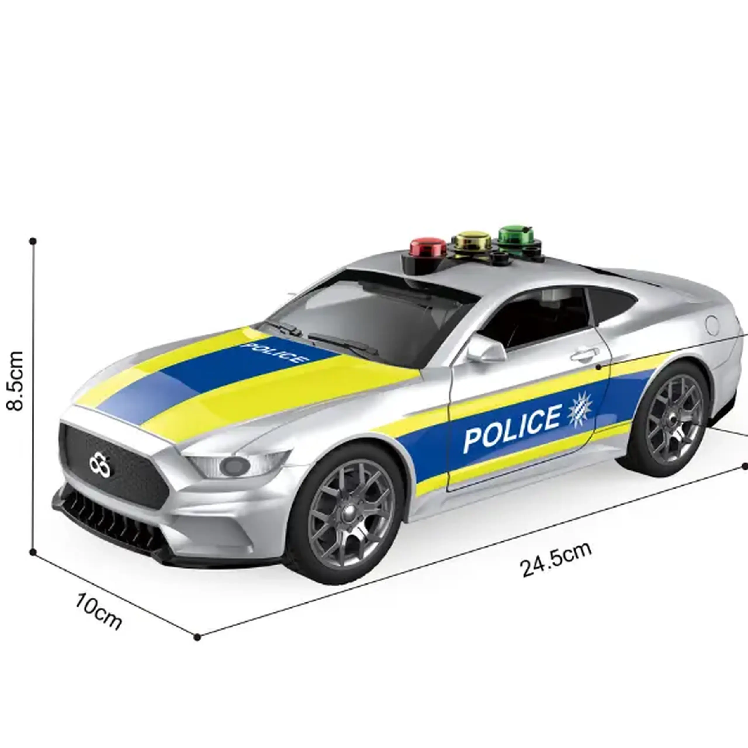 1:18 Mașină de poliție "Germană", cu inerție (lumină / sunet)