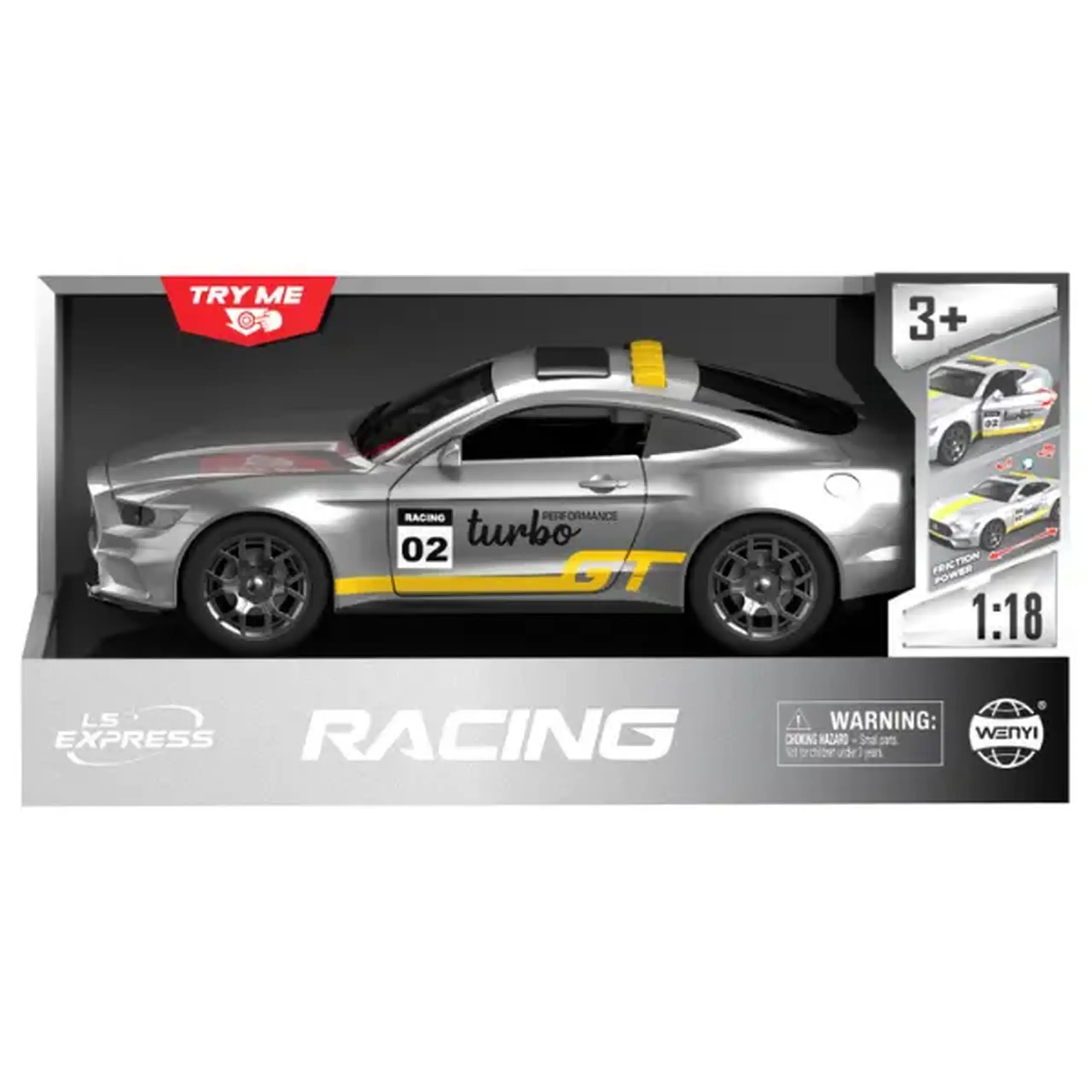1:18 Mașină sport cu inerție (lumină / sunet), sură