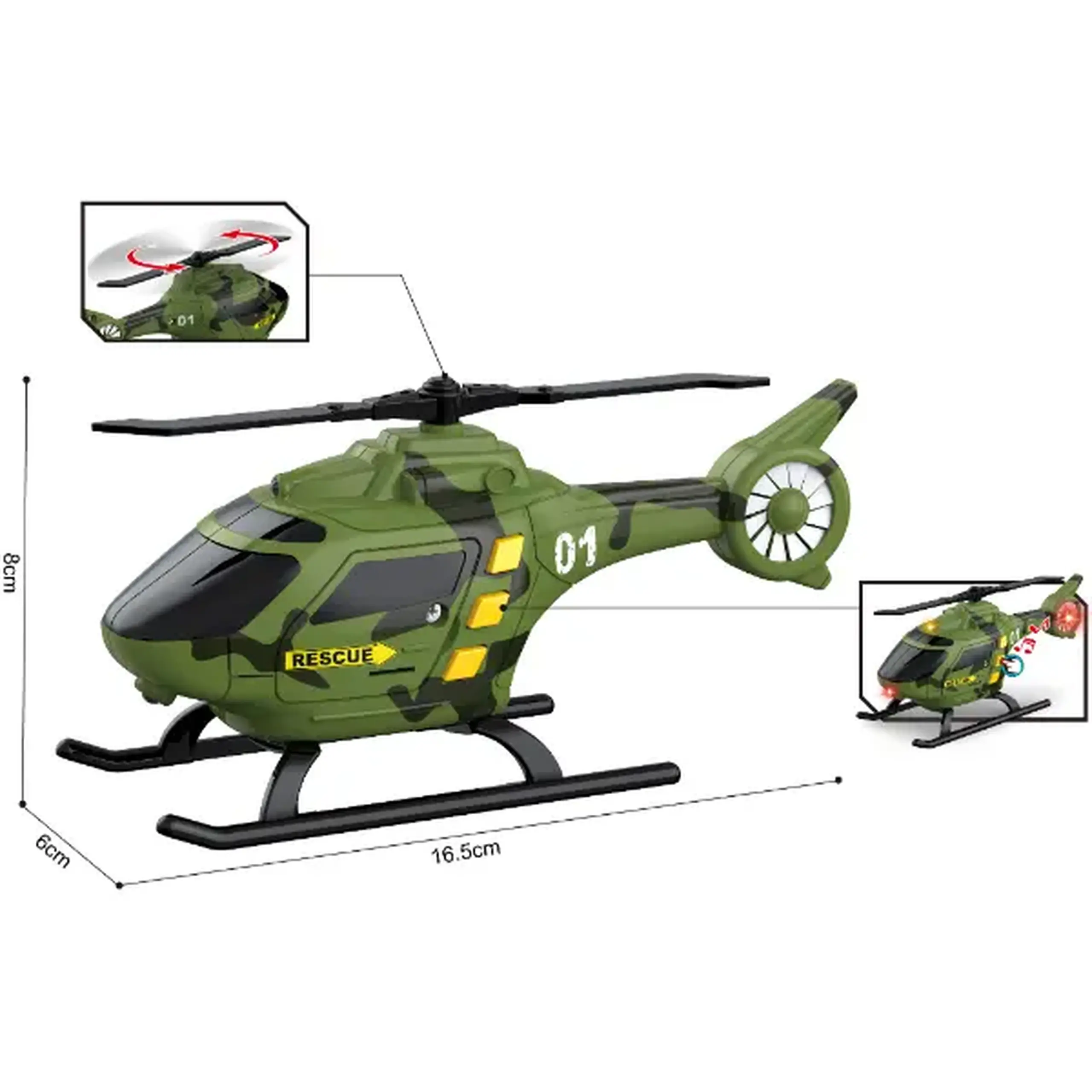 1:32 Elicopter militar de salvare (lumini /sunete)