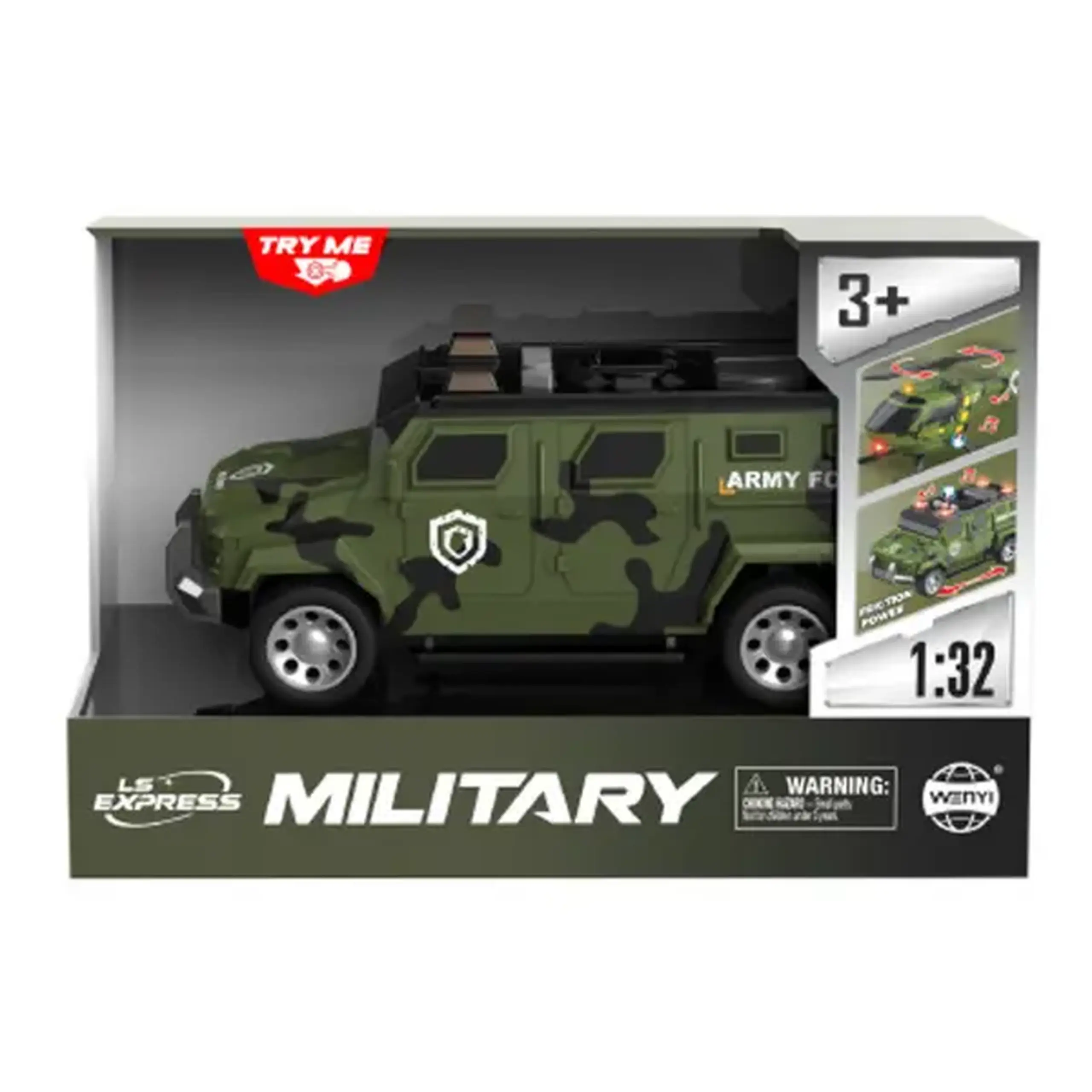 1:32 Mașină militară cu fricțiune (lumini /sunete)